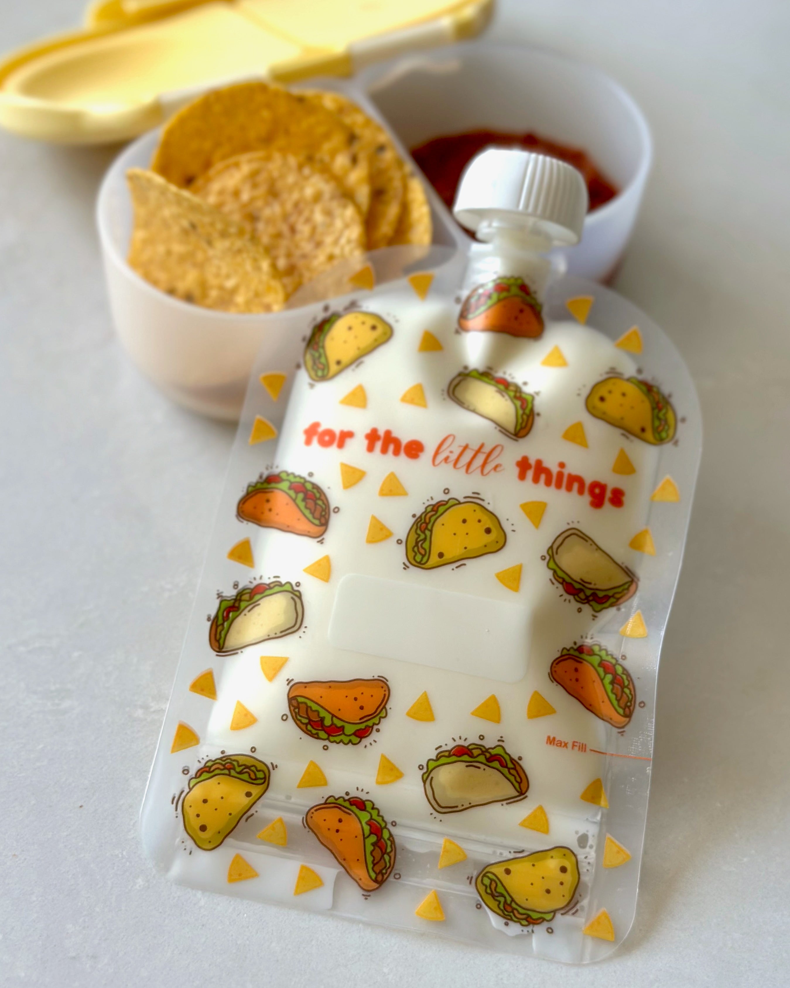 Sinchies 150ml Reusable Food Pouches - It's Raining Tacos
