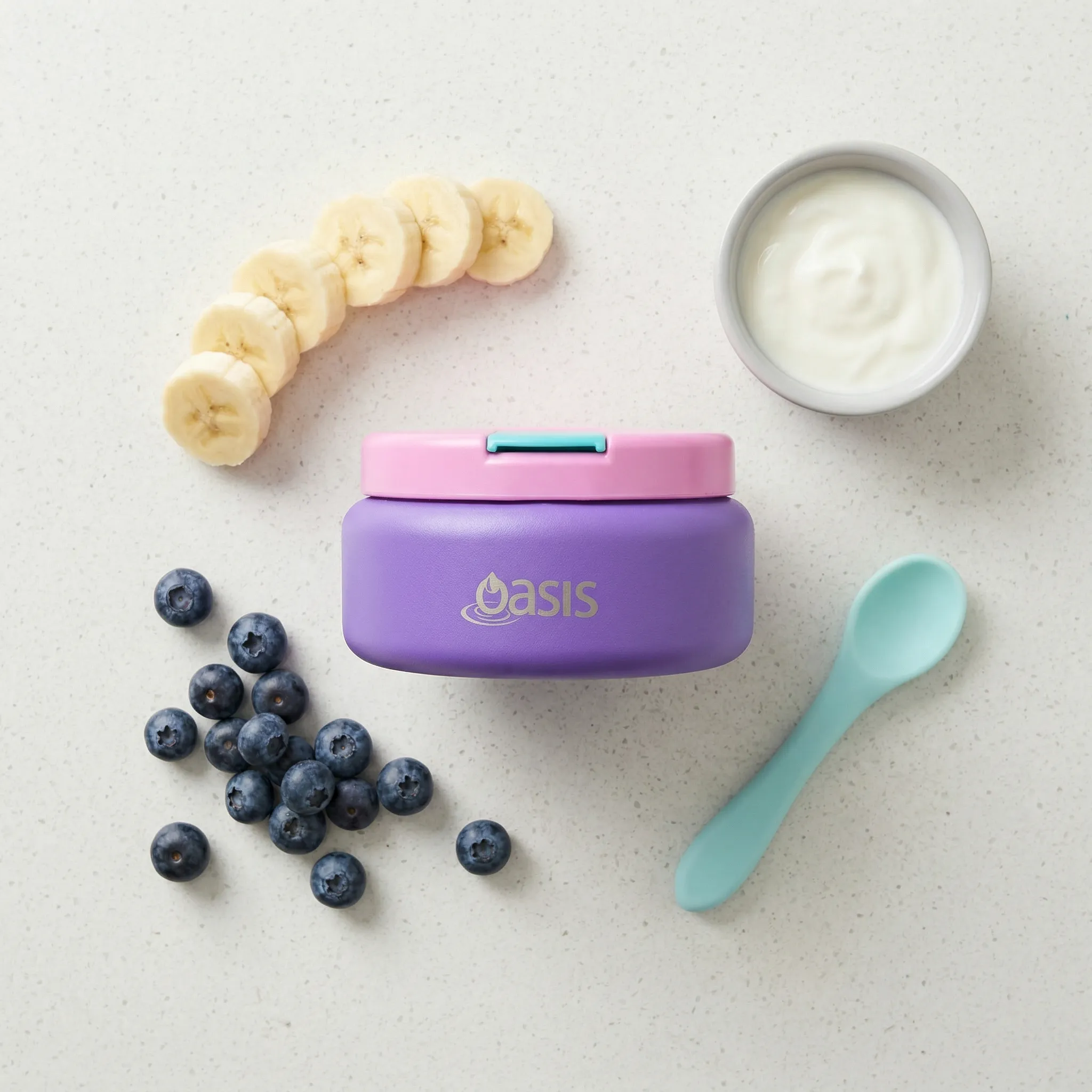 Oasis Stainless Steel Food Jar (230ml) - mermaid purple
