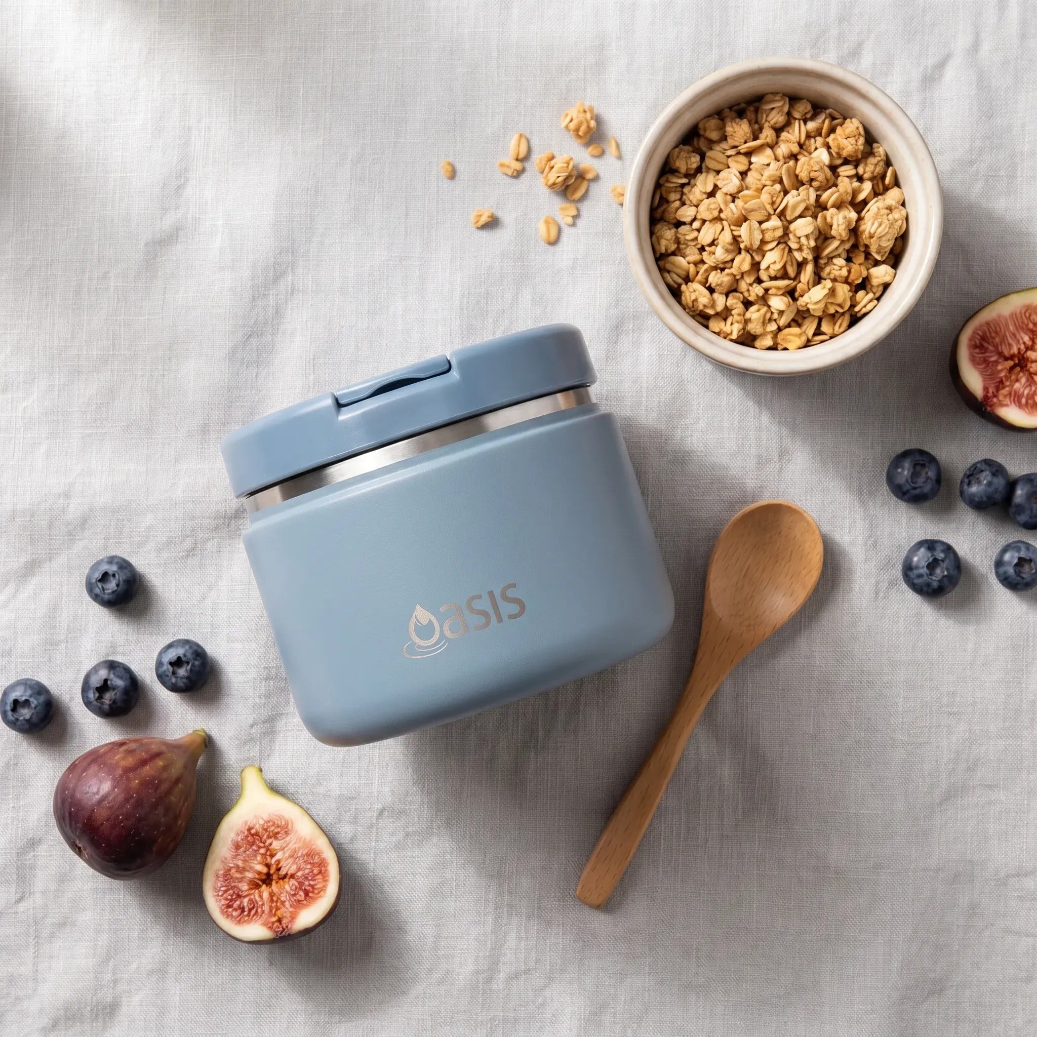 Oasis Stainless Steel Food Jar (300ml) - hazy blue