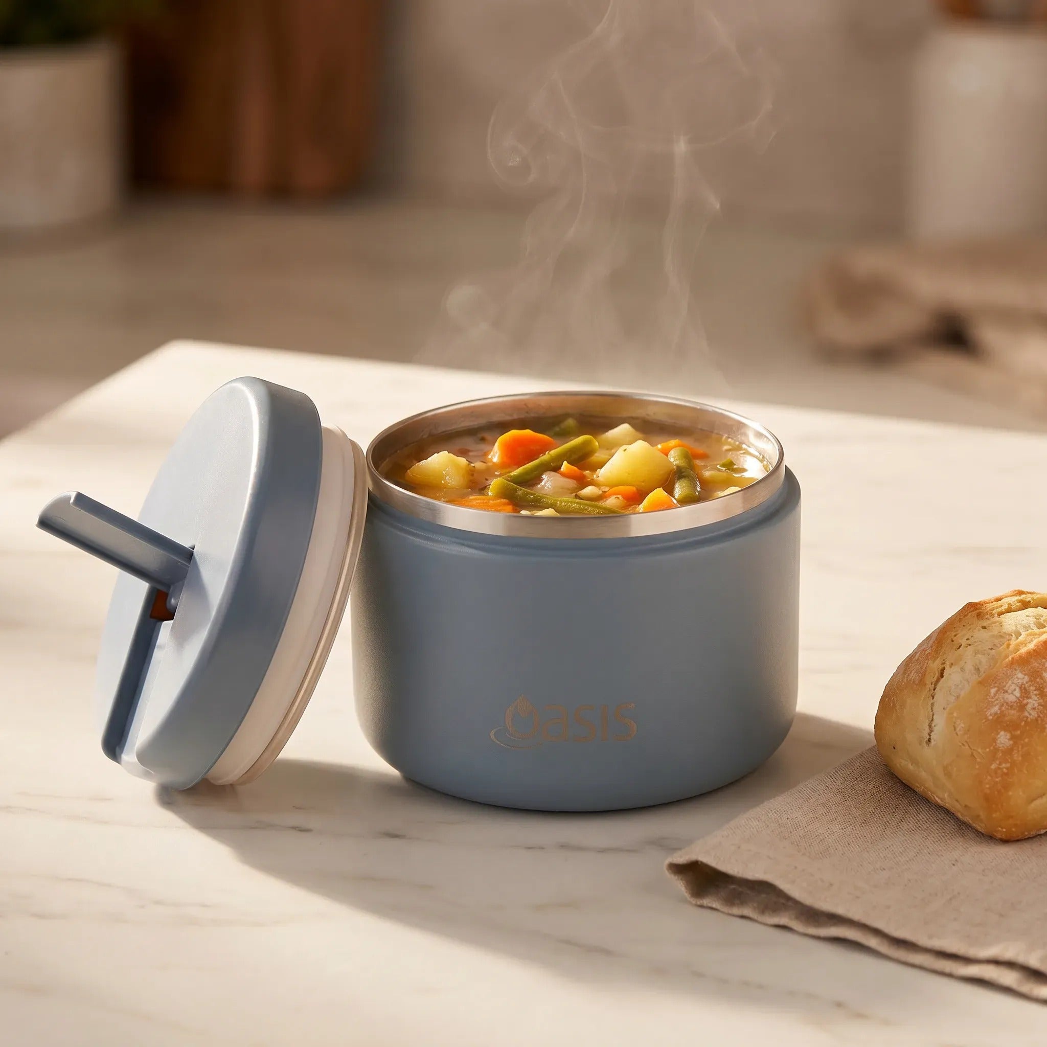 Oasis Stainless Steel Food Jar (300ml) - hazy blue