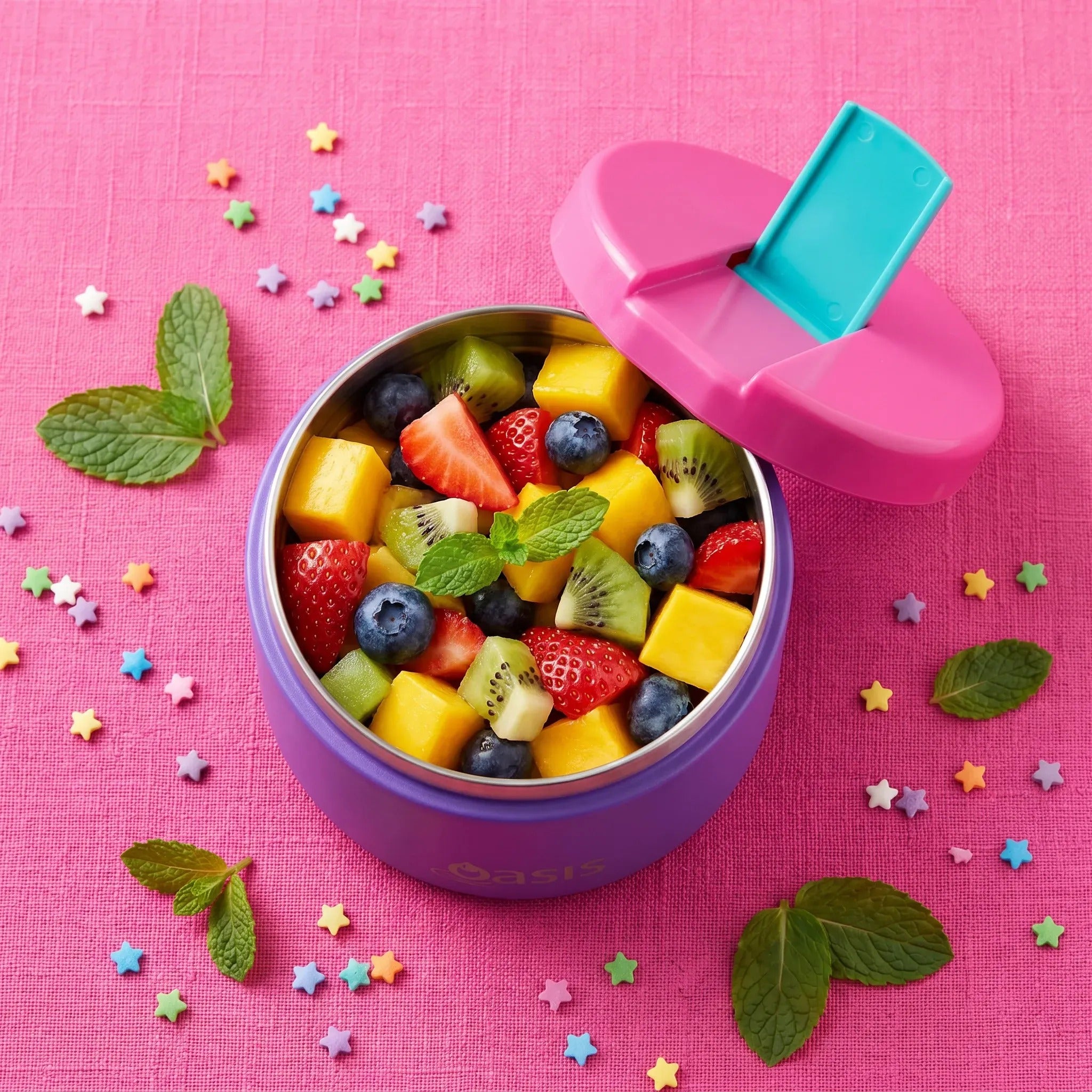 Oasis Stainless Steel Food Jar (300ml) - mermaid purple