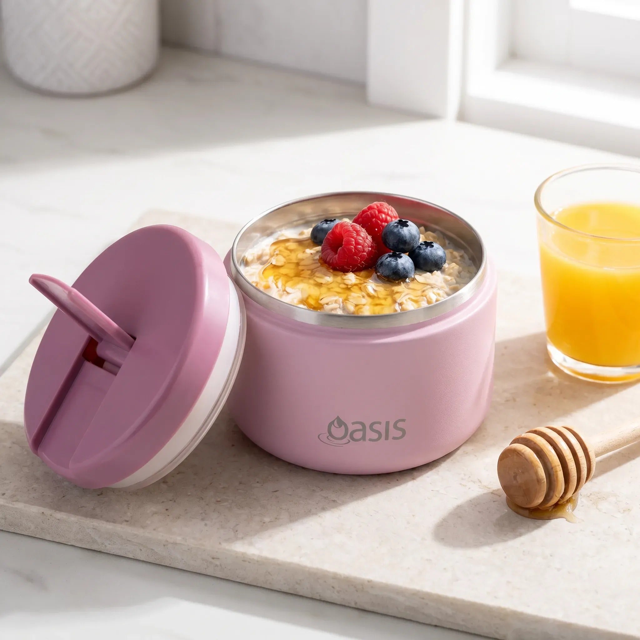 Oasis Stainless Steel Food Jar (300ml) - blush
