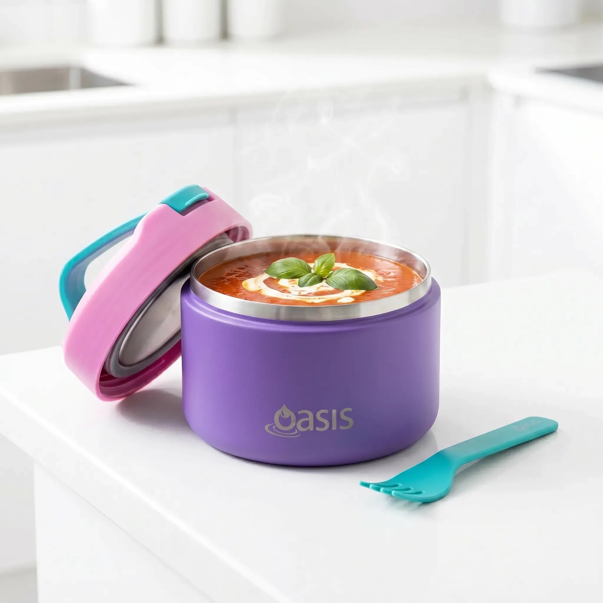 Oasis Stainless Steel Food Jar (300ml) - mermaid purple