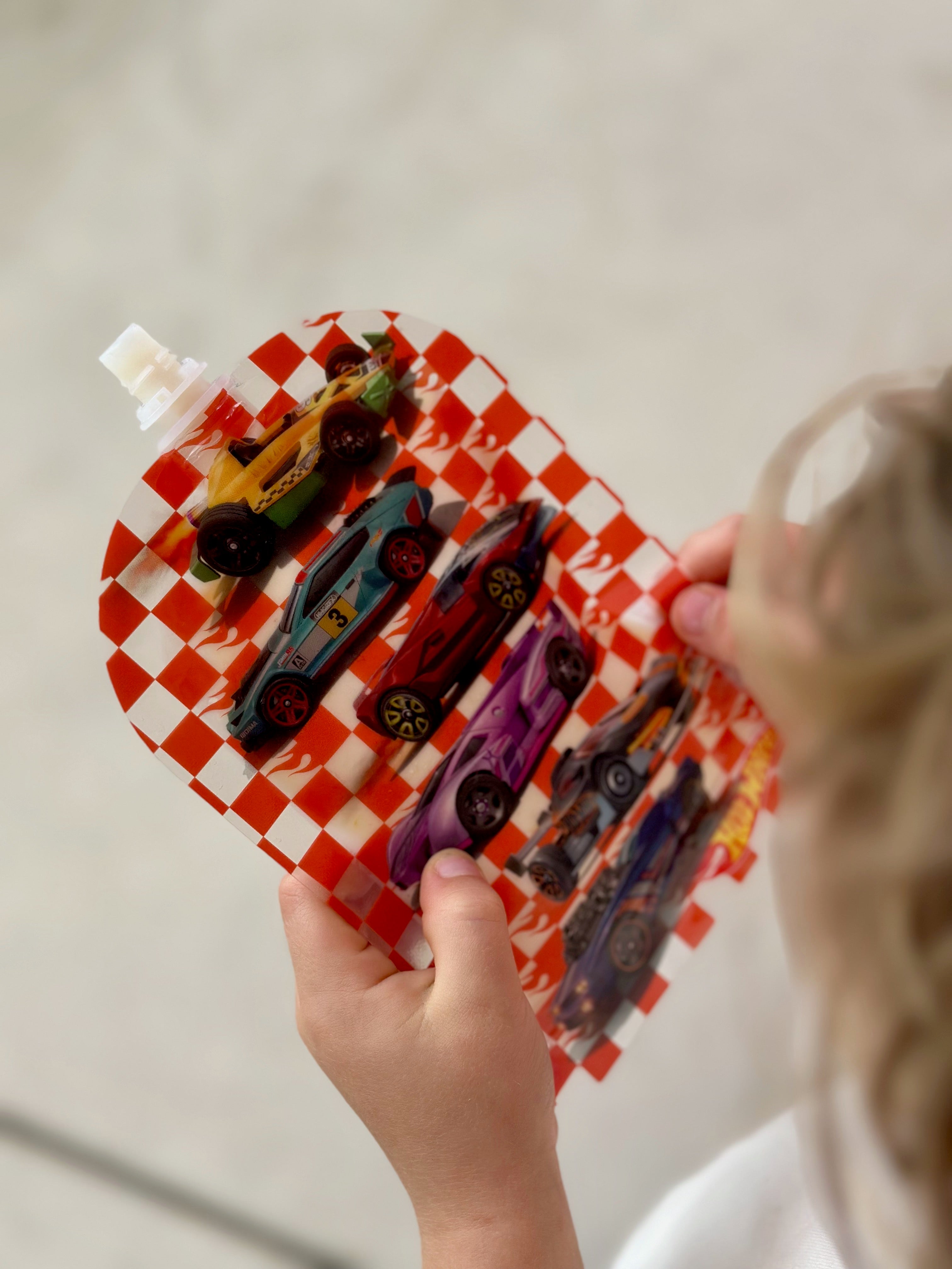 Sinchies 150ml Reusable Food Pouches - Hot Wheels™ - Rapid Racer (orange)