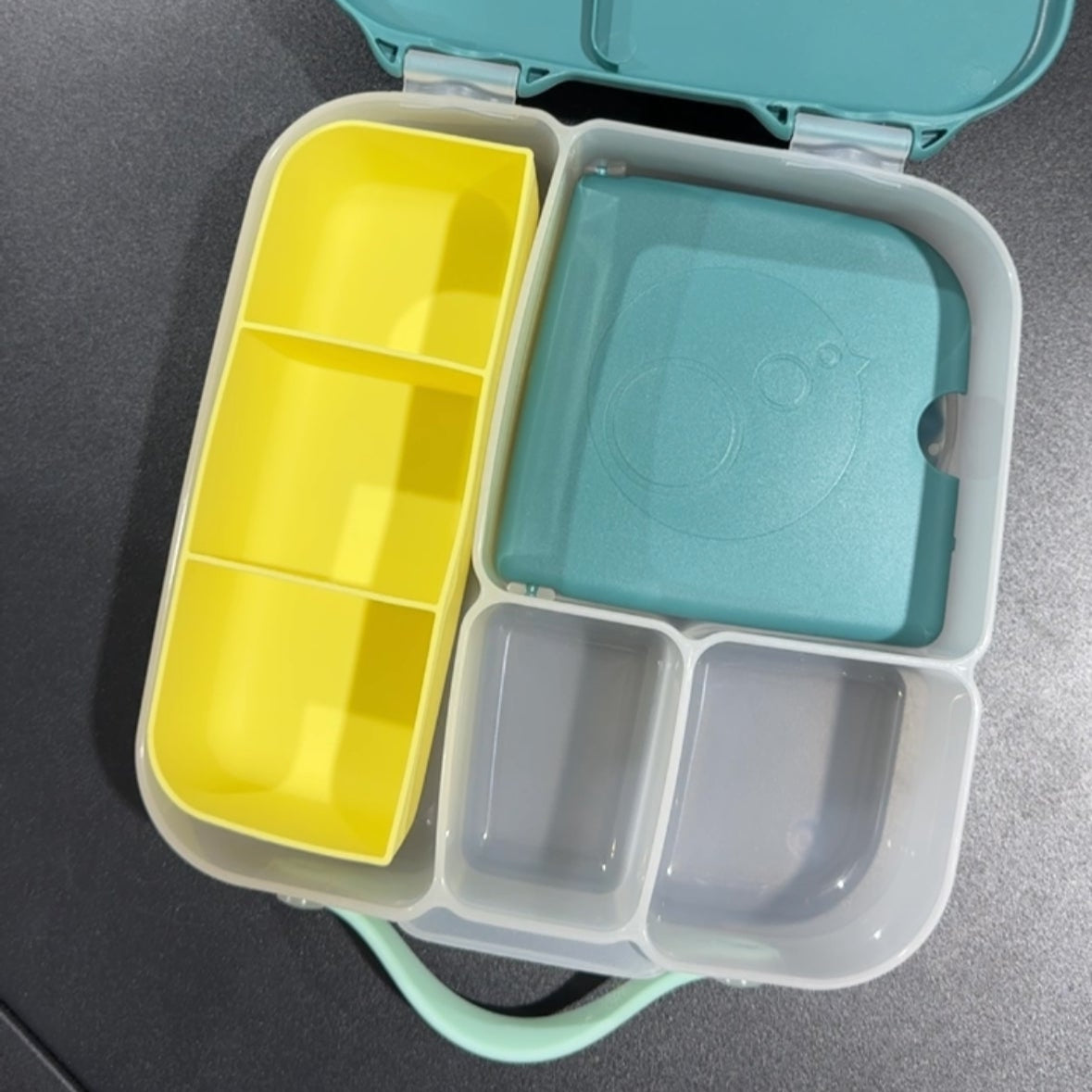 viral yellow silicone feast tray and bbox lunch box