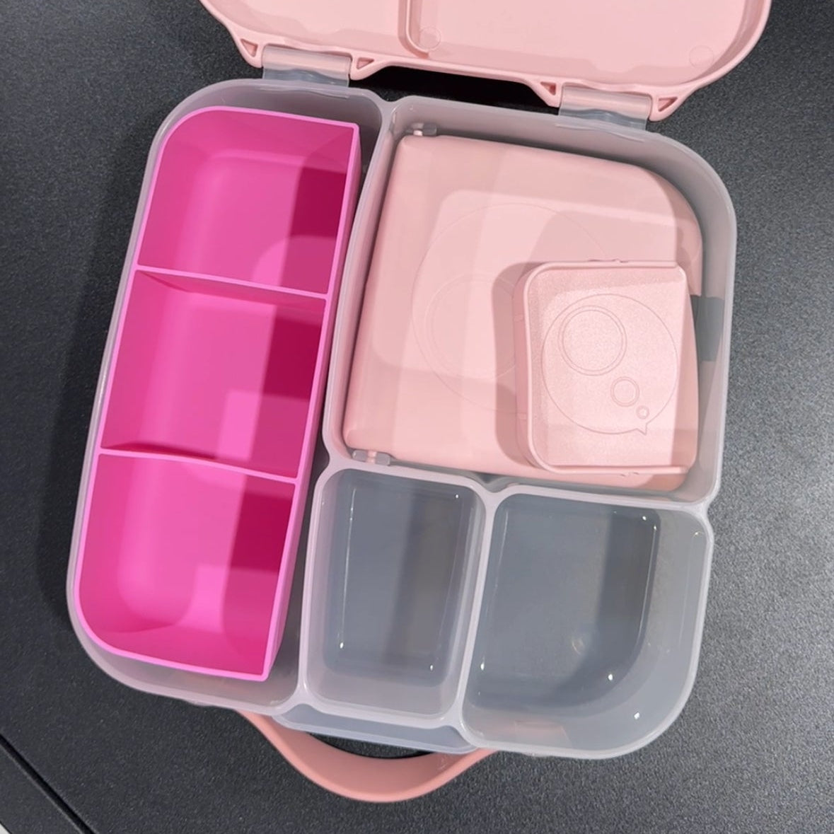 viral pink feast tray in bbox lunch box