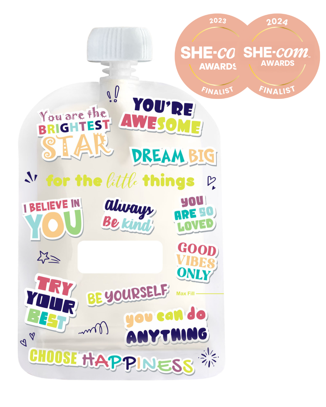 Sinchies lunchbox love affirmations food pouch