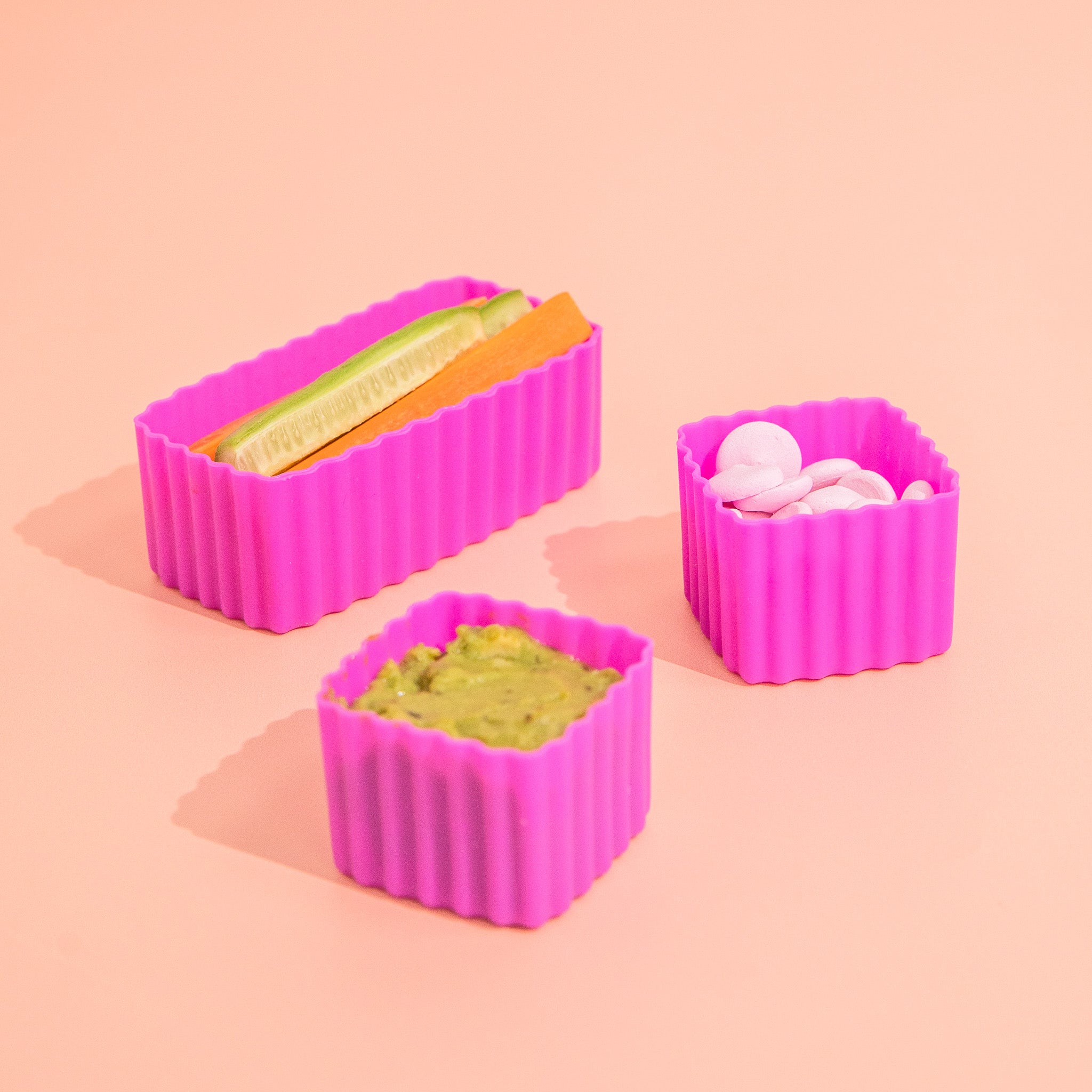 fuchsia silicone mixed bento cups