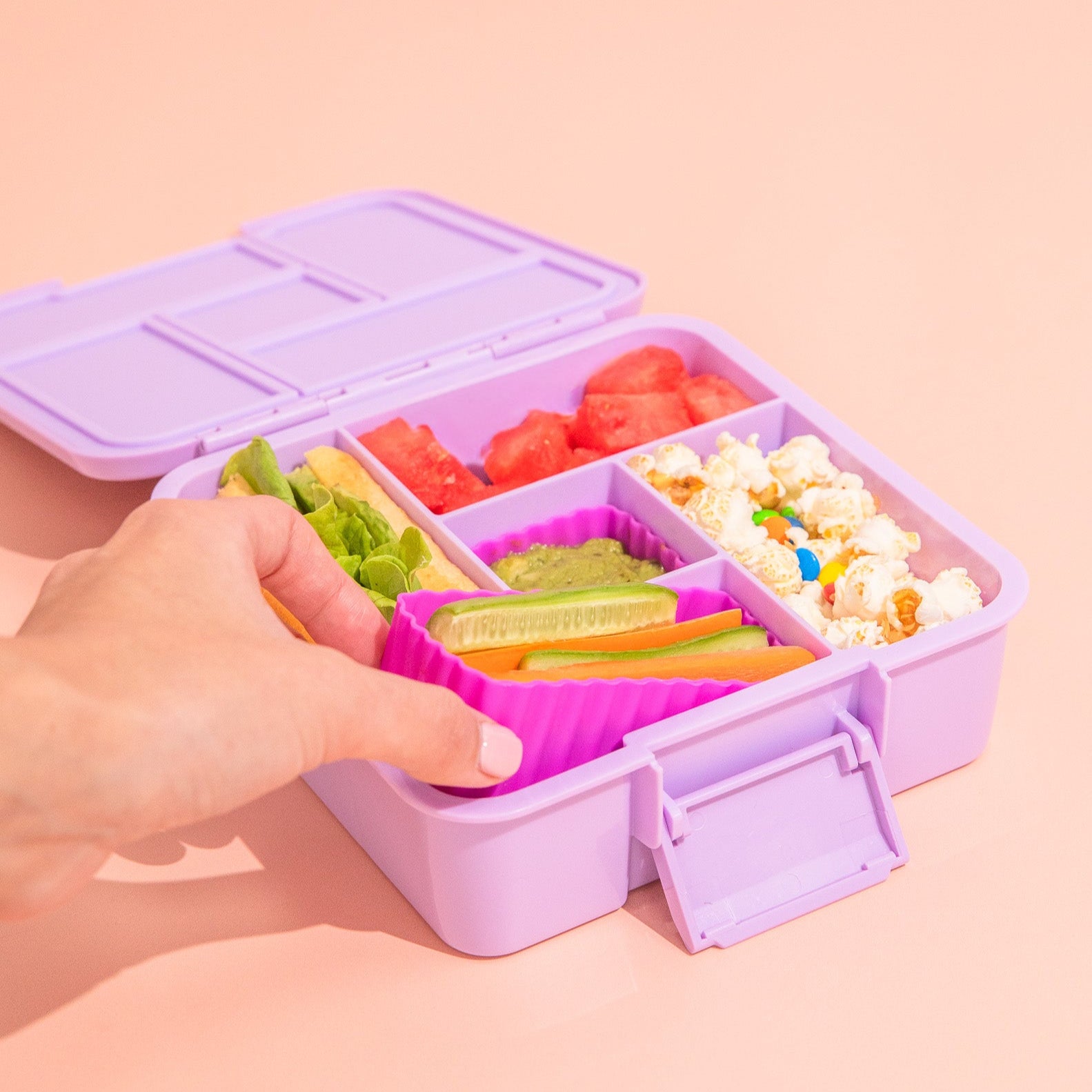 fuchsia silicone mixed bento cups