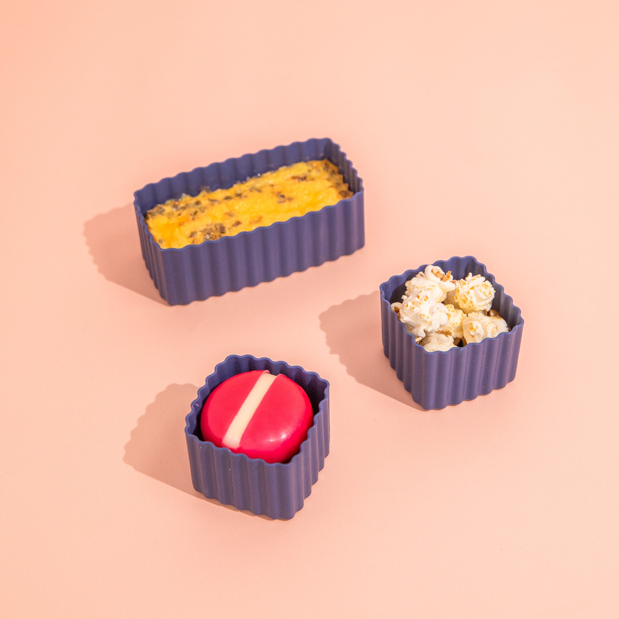 navy silicone mixed bento cups