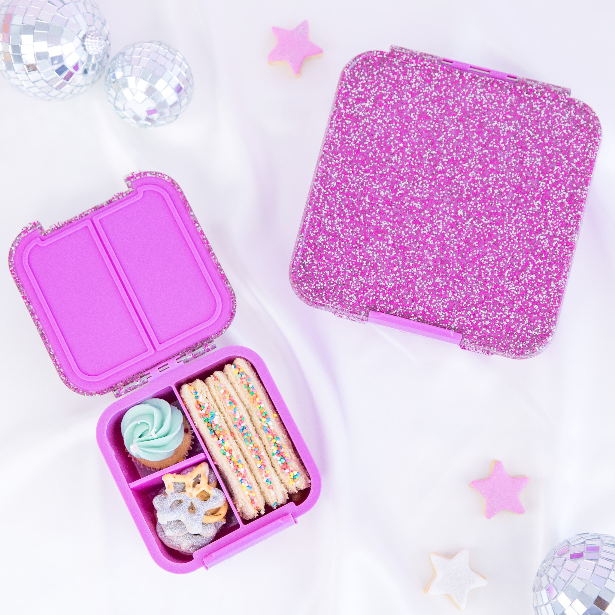 magenta glitter bento two lunch box