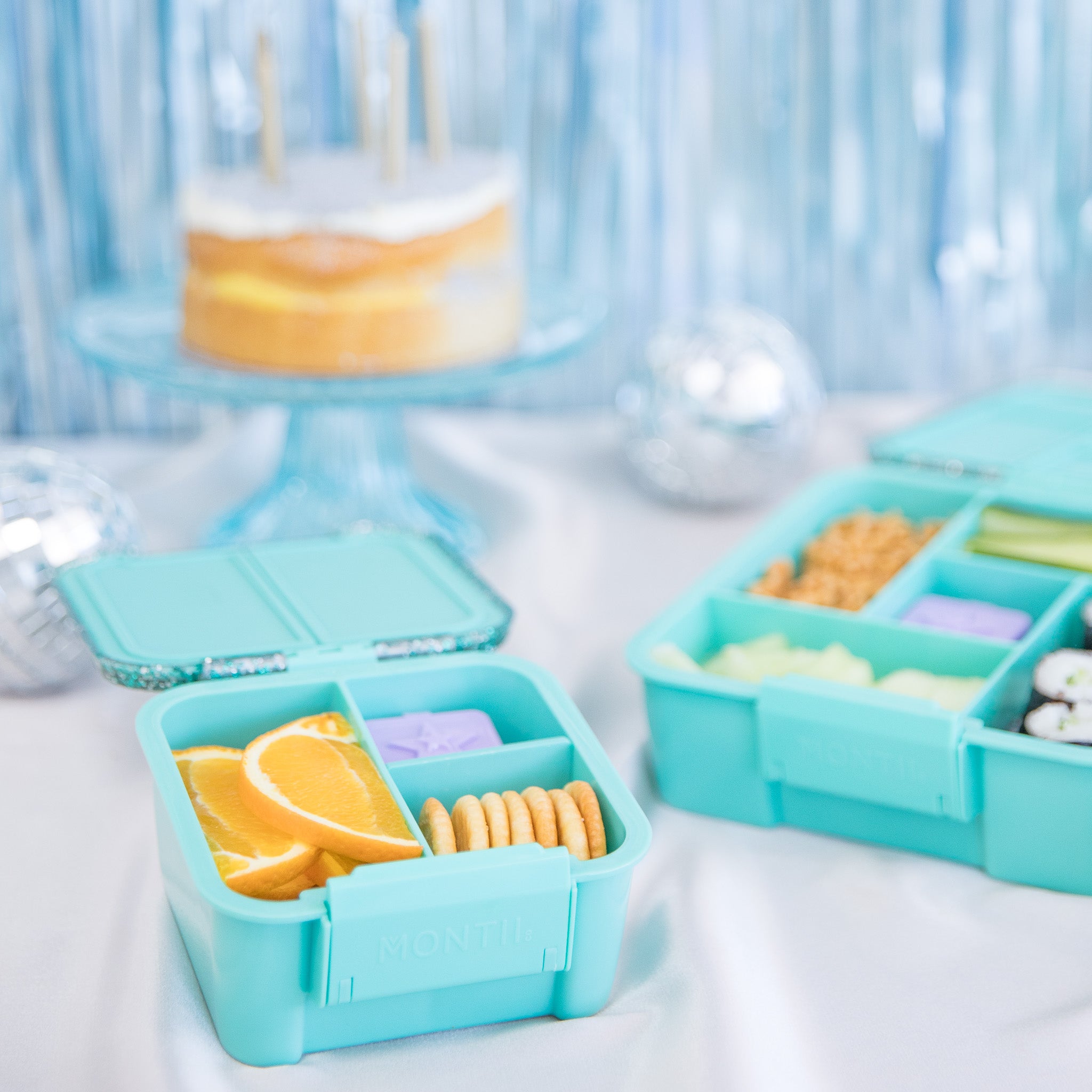 turquoise glitter bento two lunch box