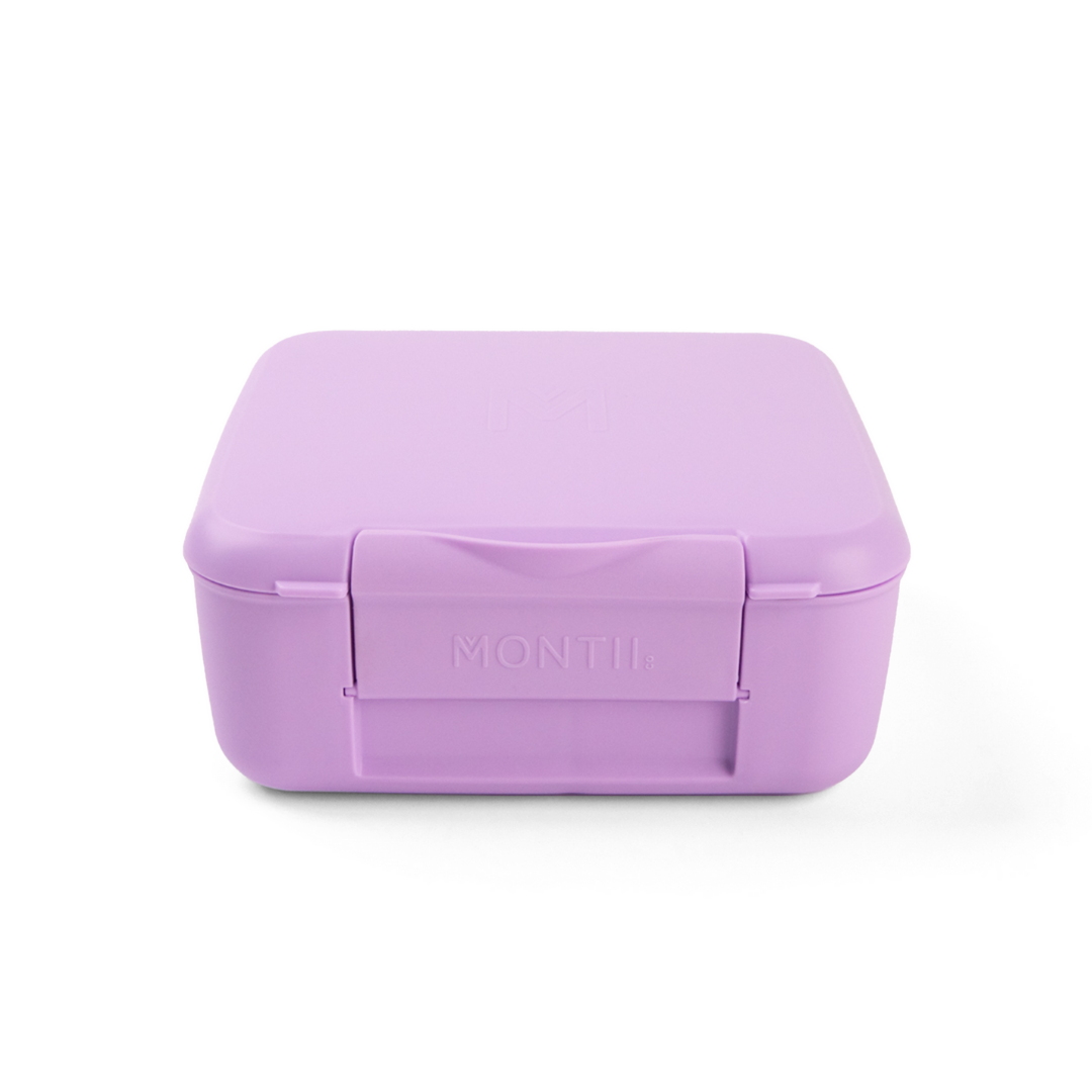 Purple container with MONTII branding on a white background