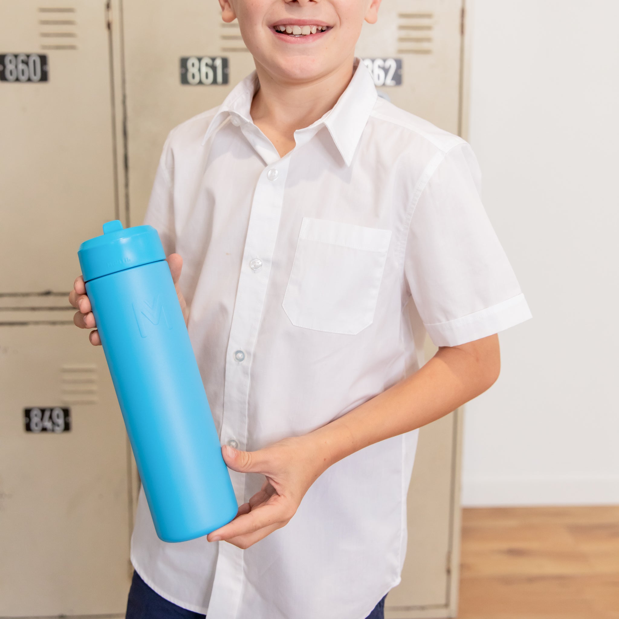 coastal blue insulated drink bottle