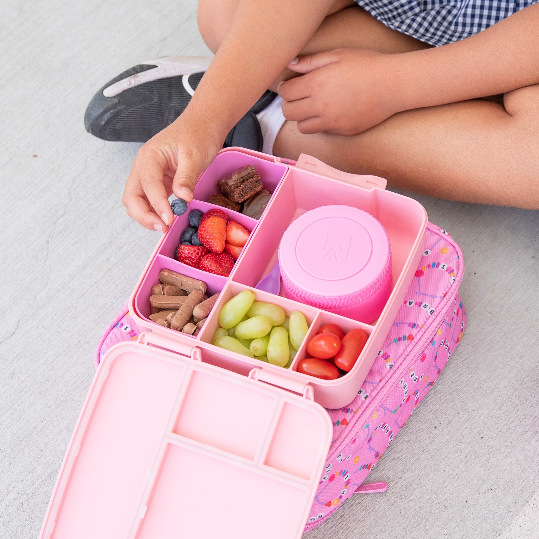 Dahlia pink feast bento lunch box by Montiico