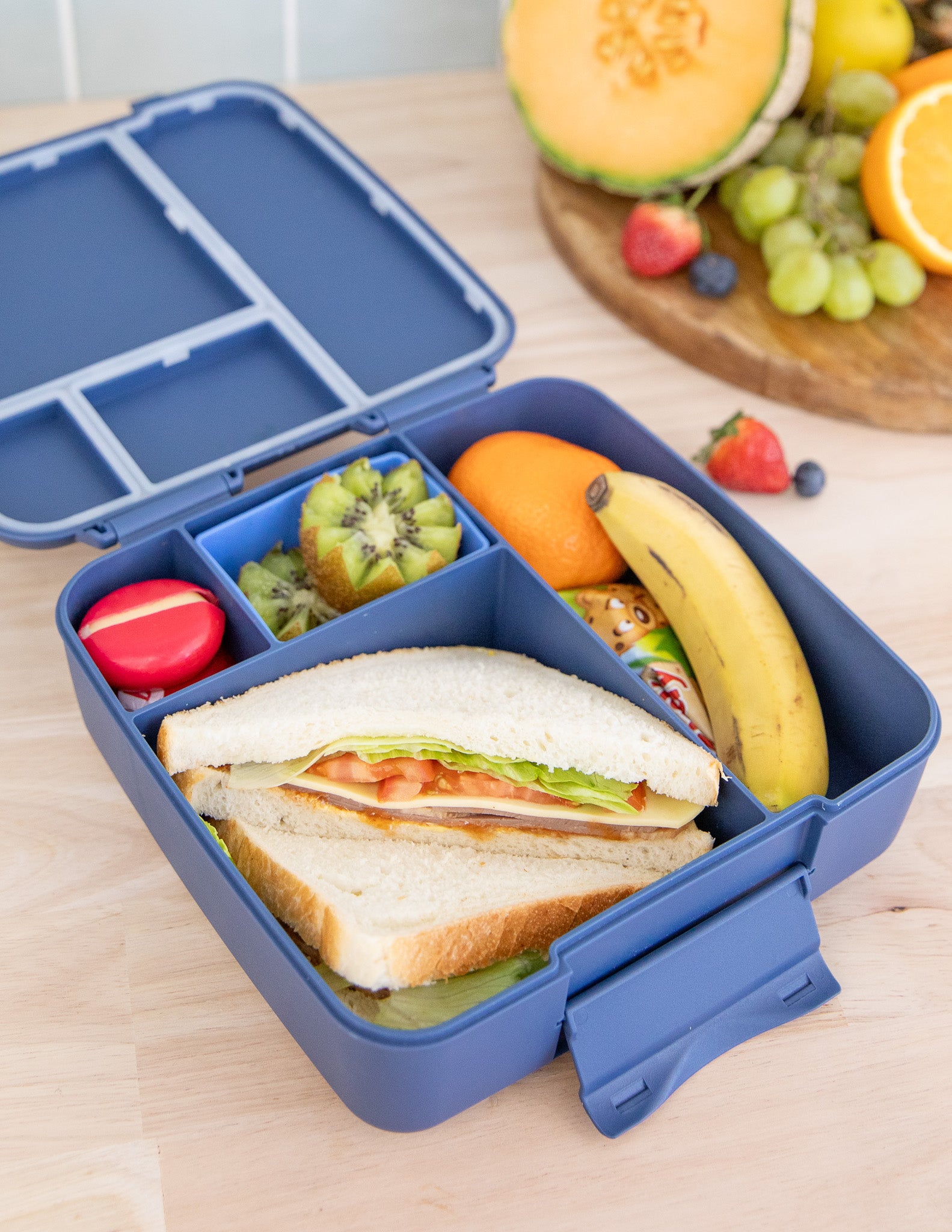 Navy blue feast bento lunch box by montiico