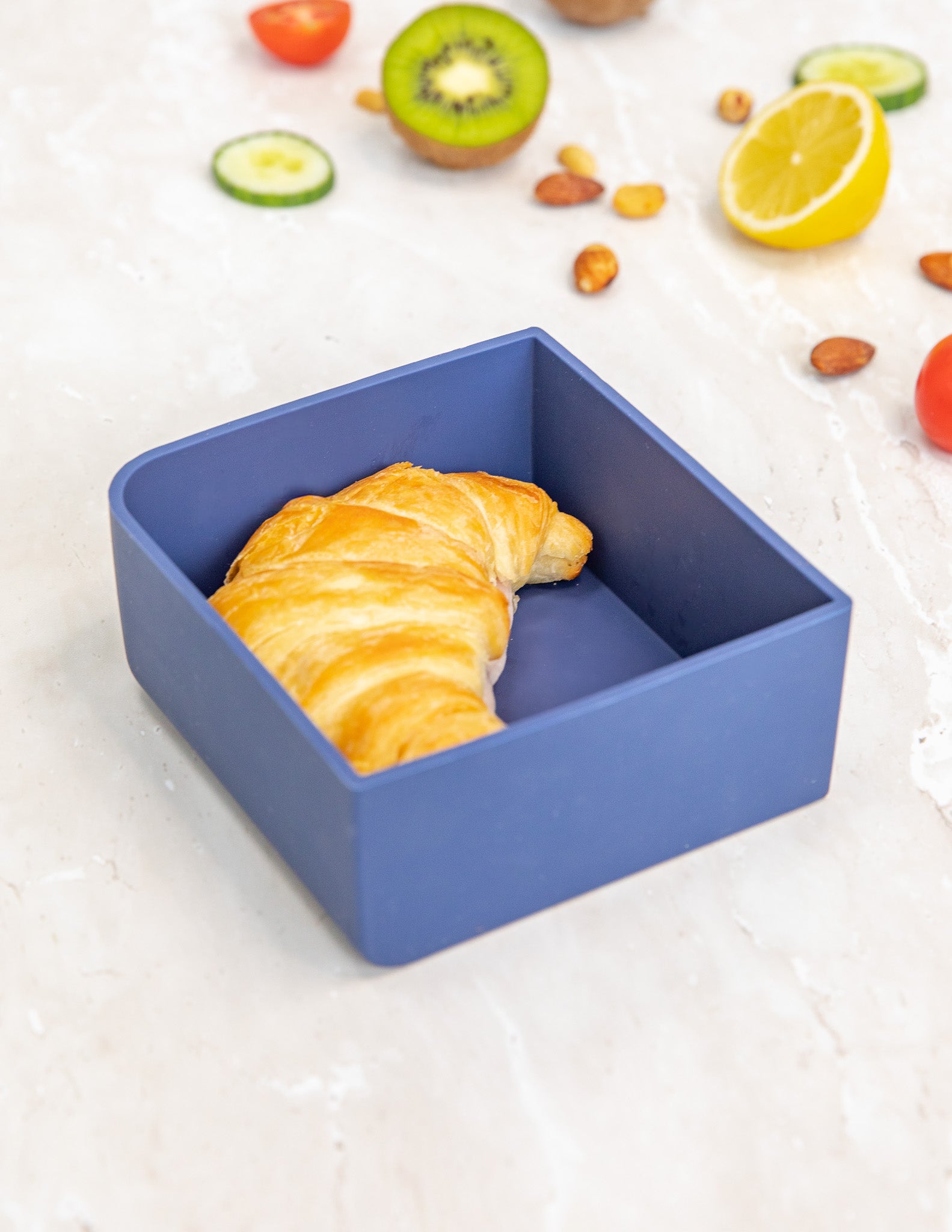 Navy blue square silicone feast tray