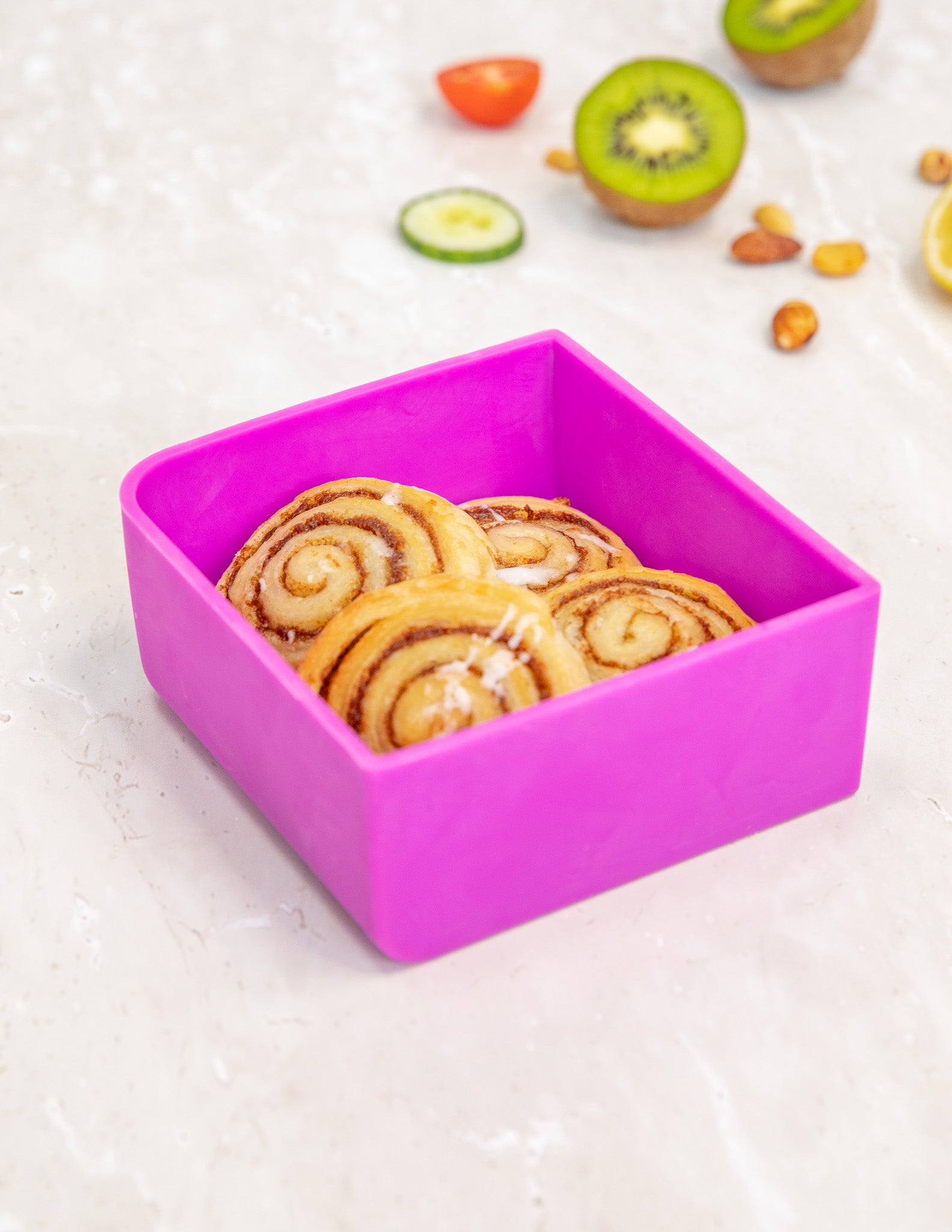fuchsia pink purple square silicone feast tray