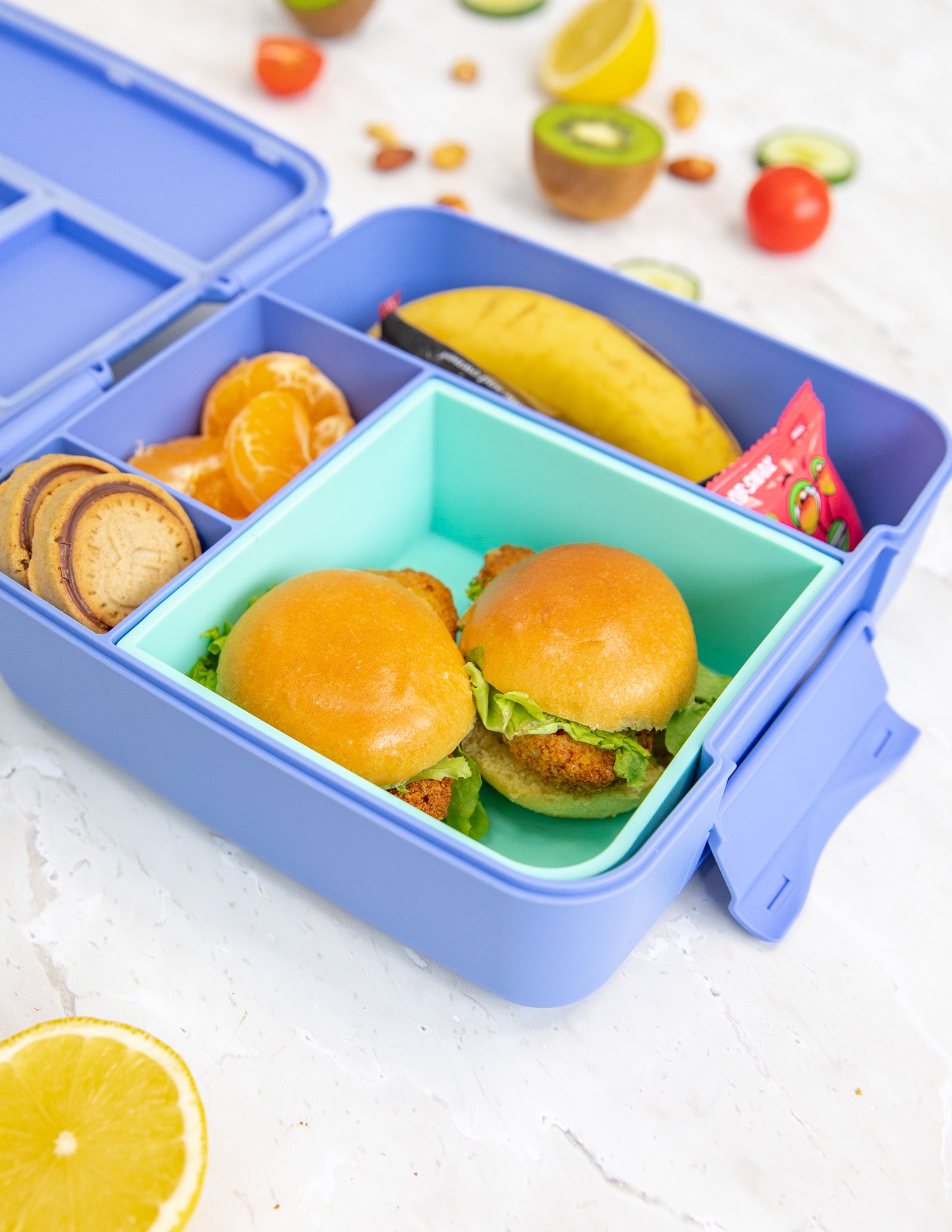 Marine blue green square silicone feast tray