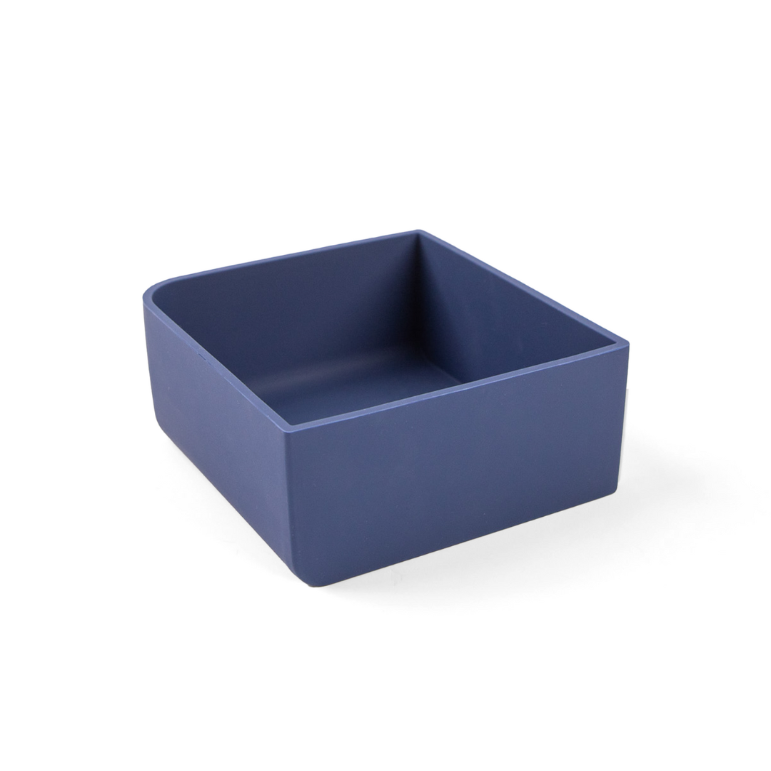 Navy blue square silicone feast tray