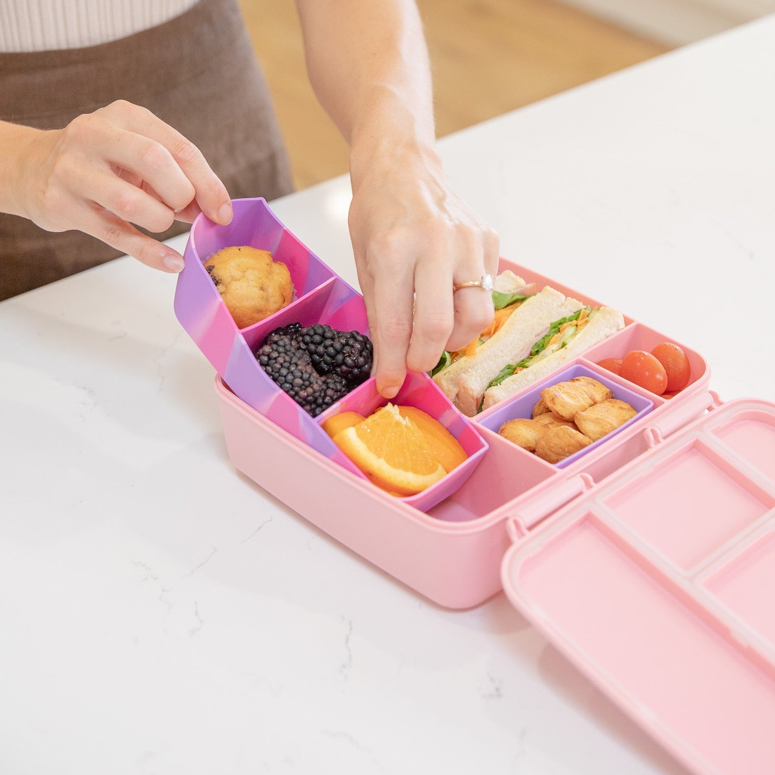 purple marble feast silicone tray