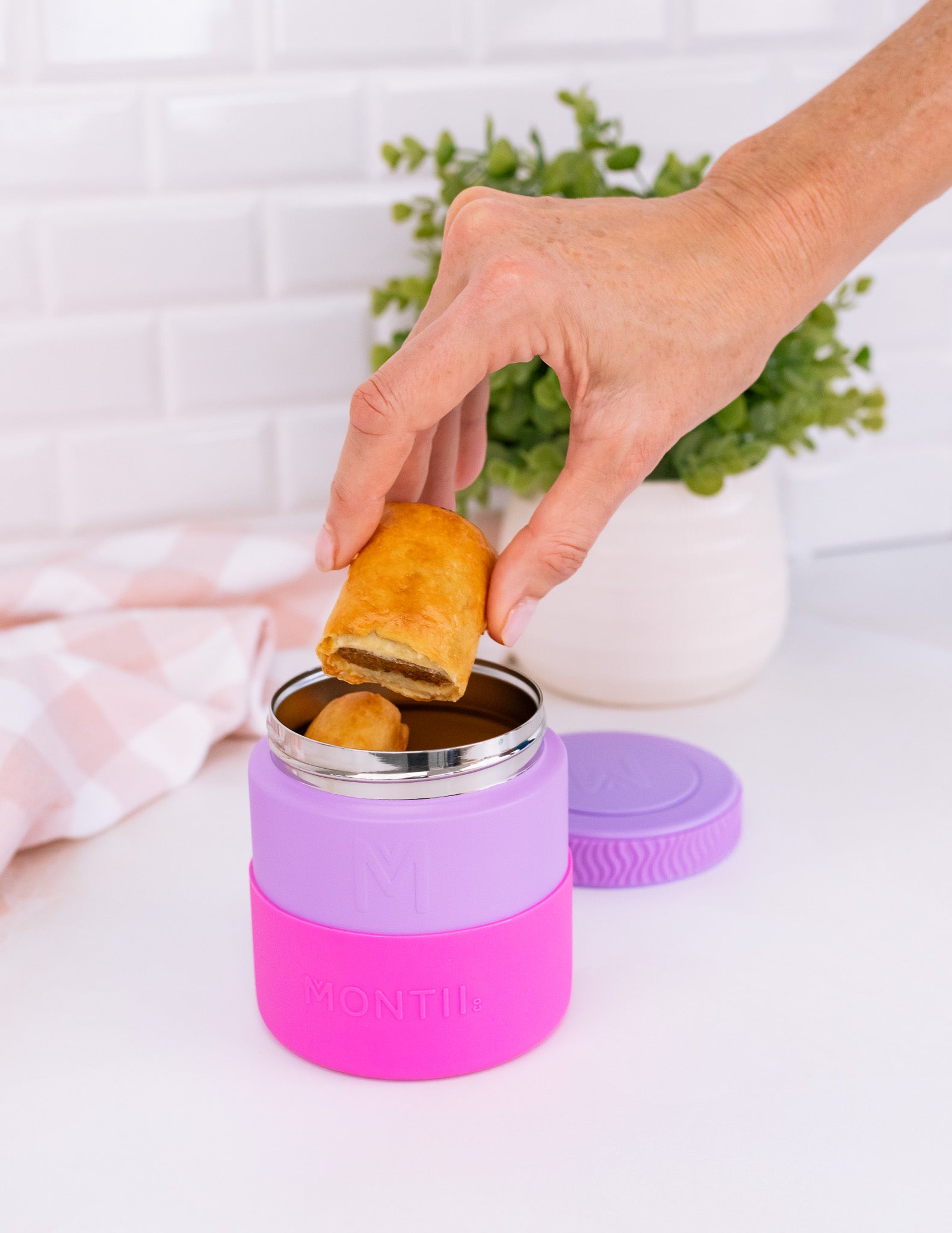 purple insulated food jar