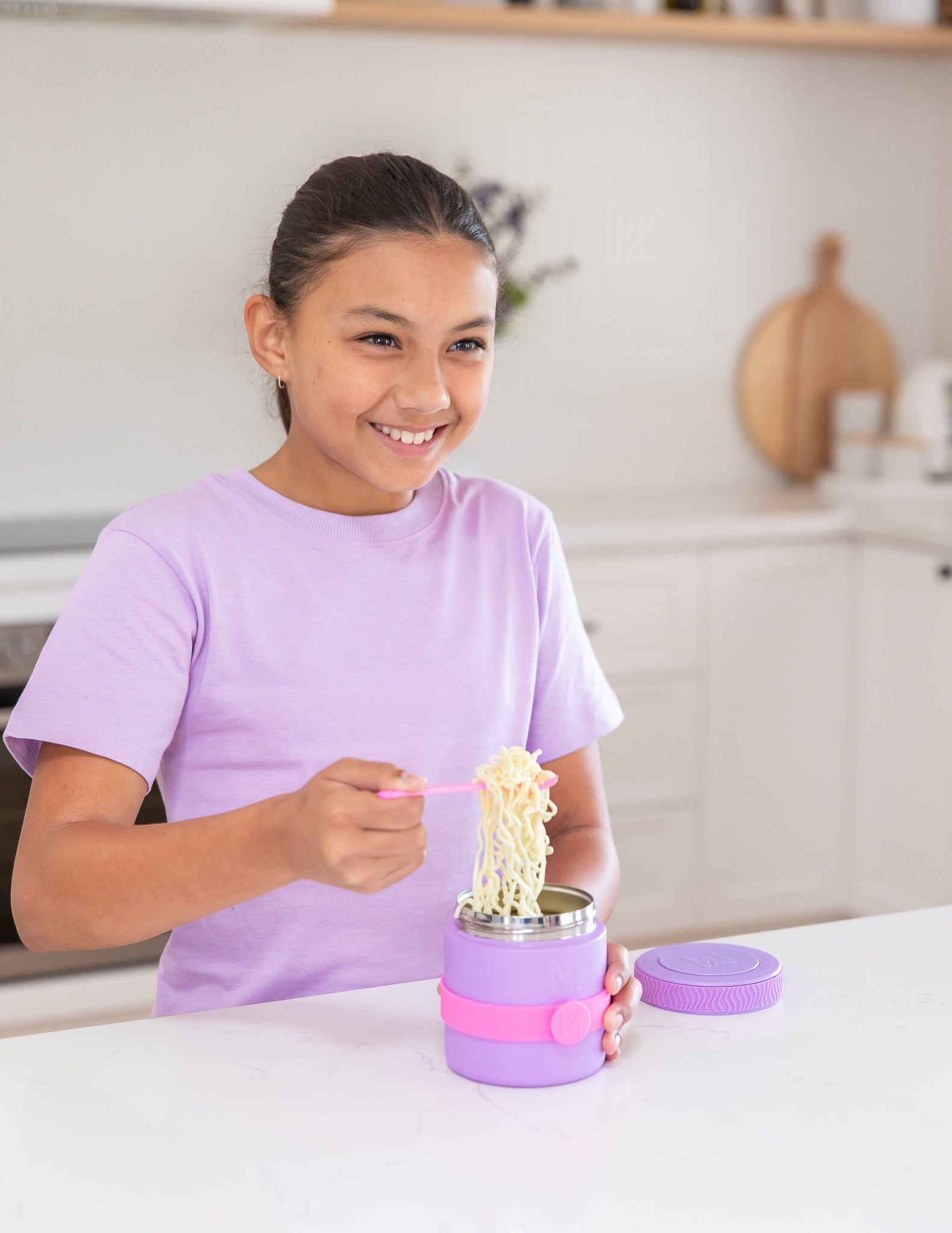 purple insulated food jar