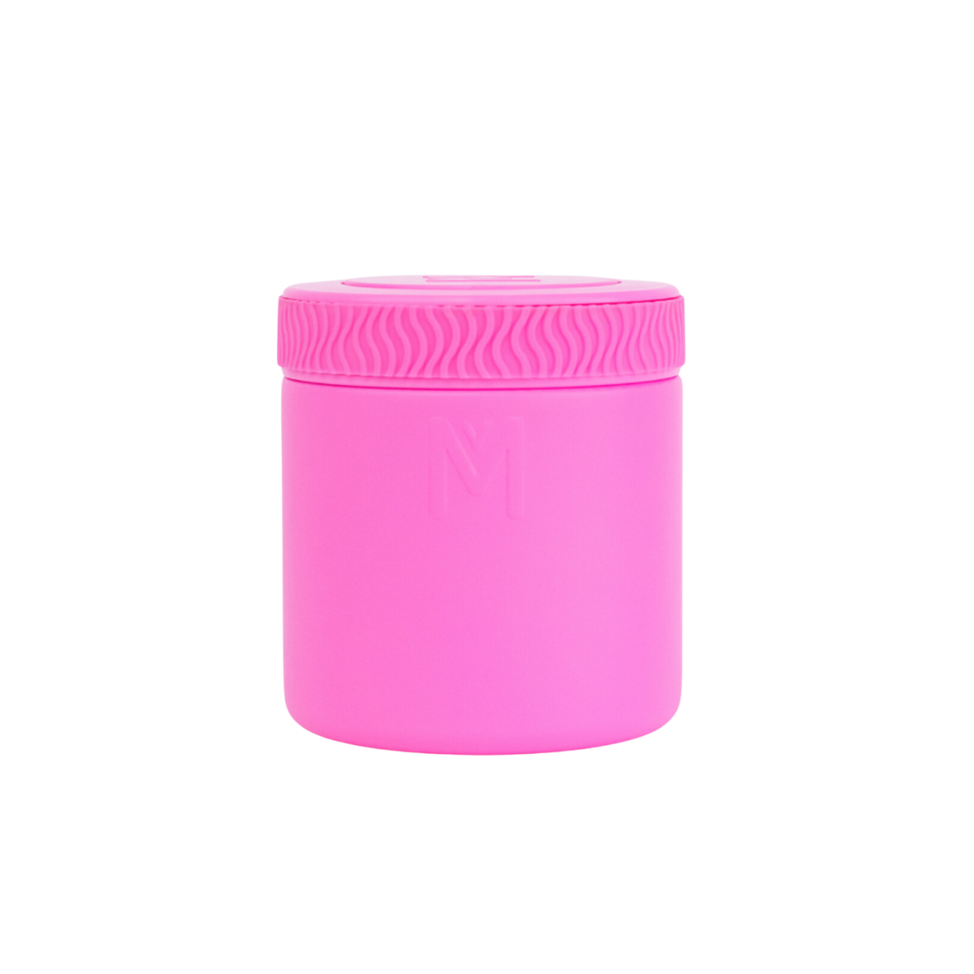 large pink insulated food jar