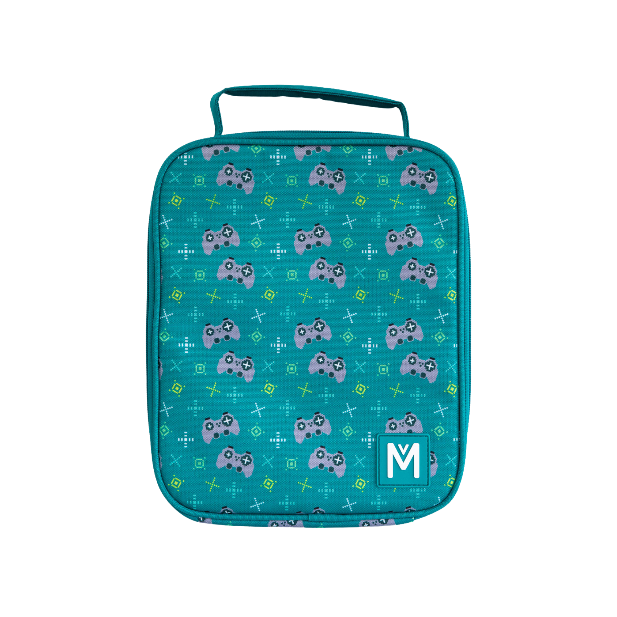 arcade green gaming large insulated lunch bag