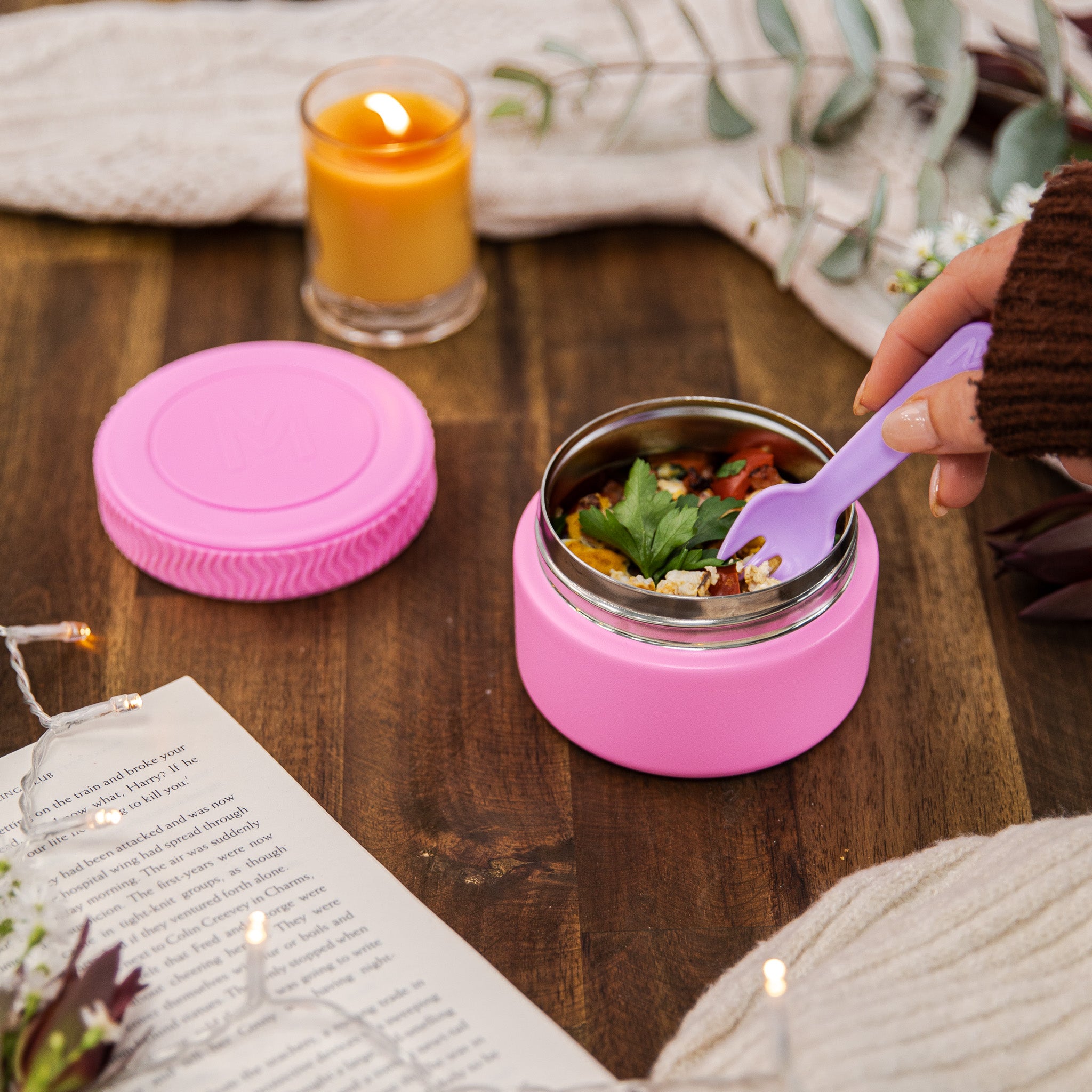 Floss pink mini insulated food jar