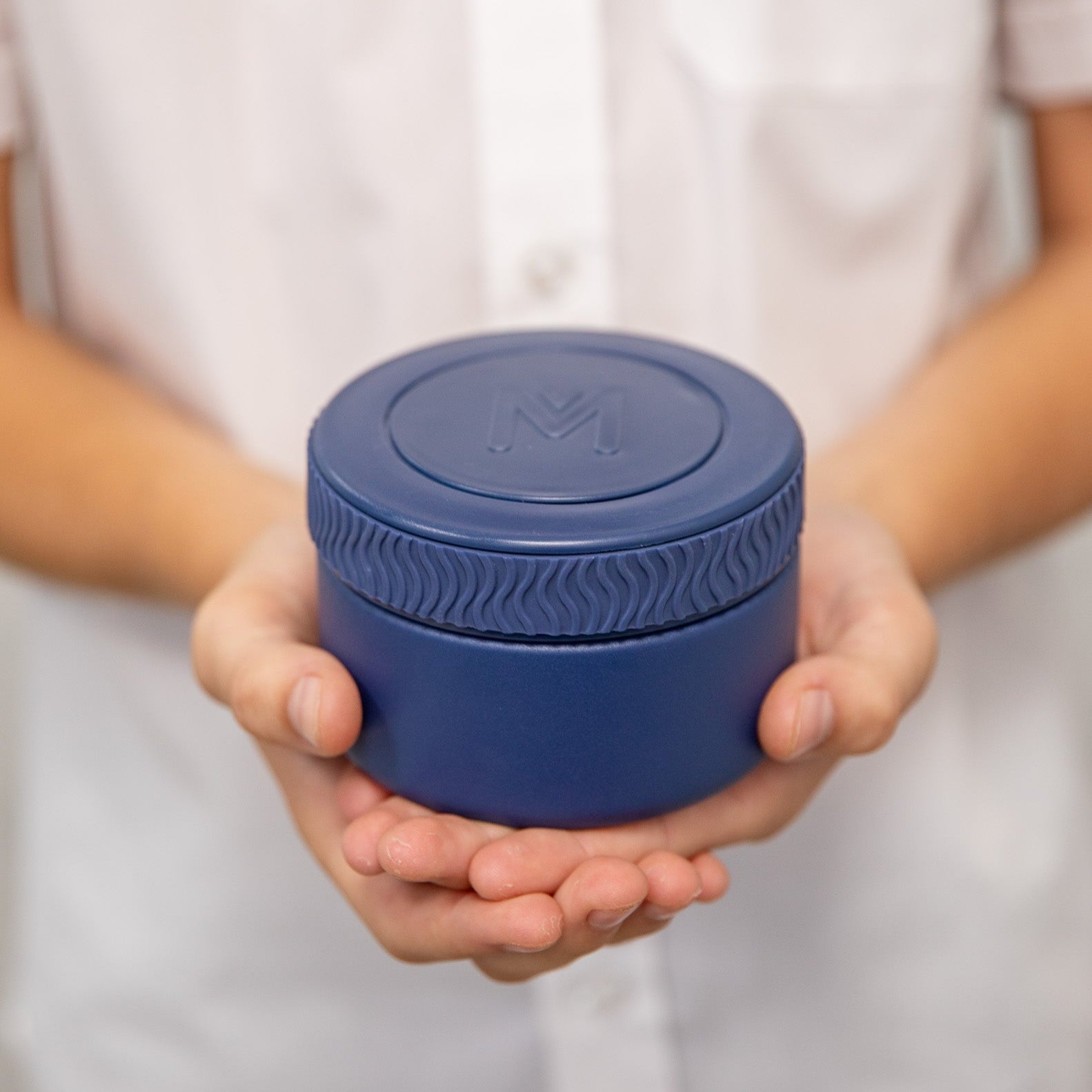 navy blue insulated mini food jar