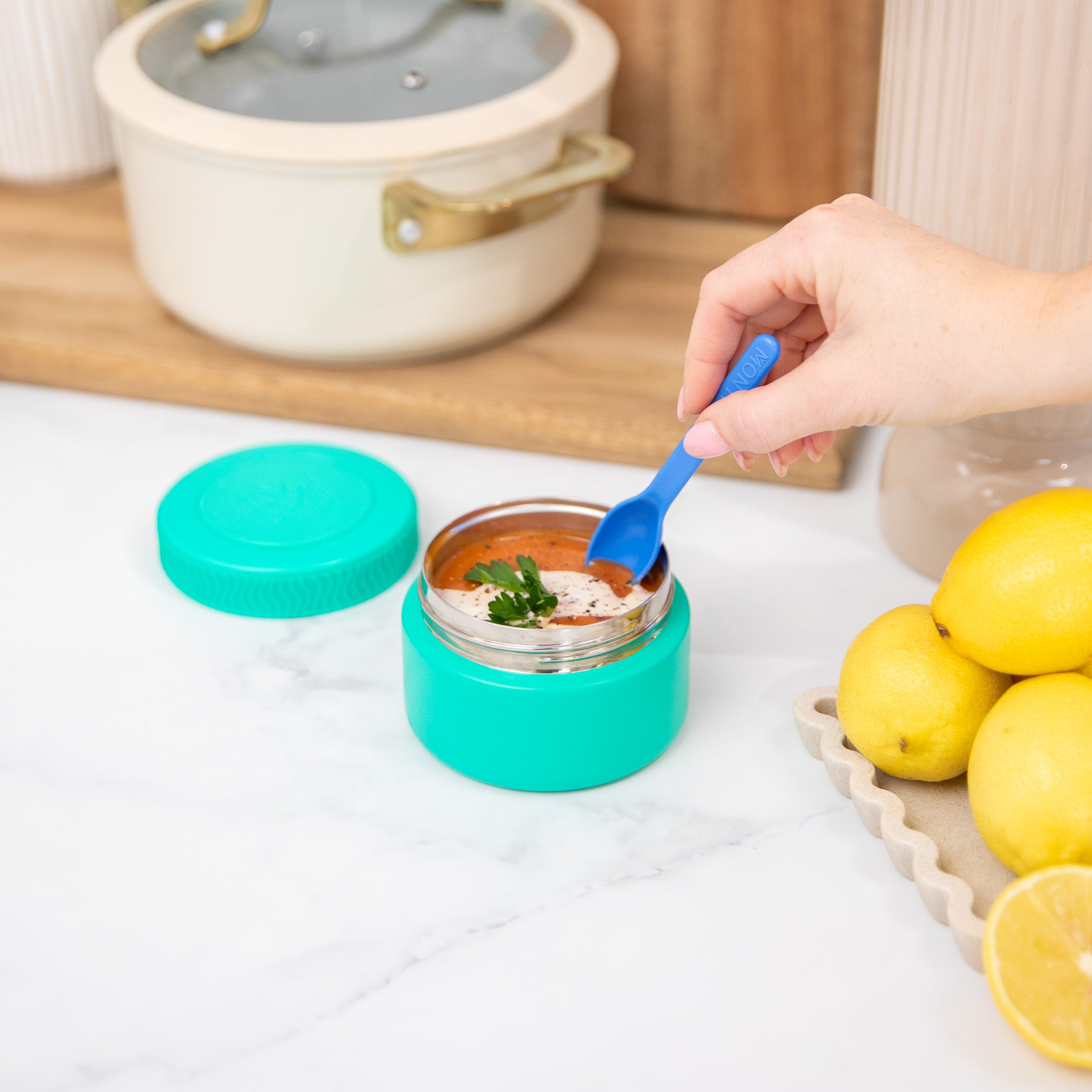 Mojito green mini insulated food jar