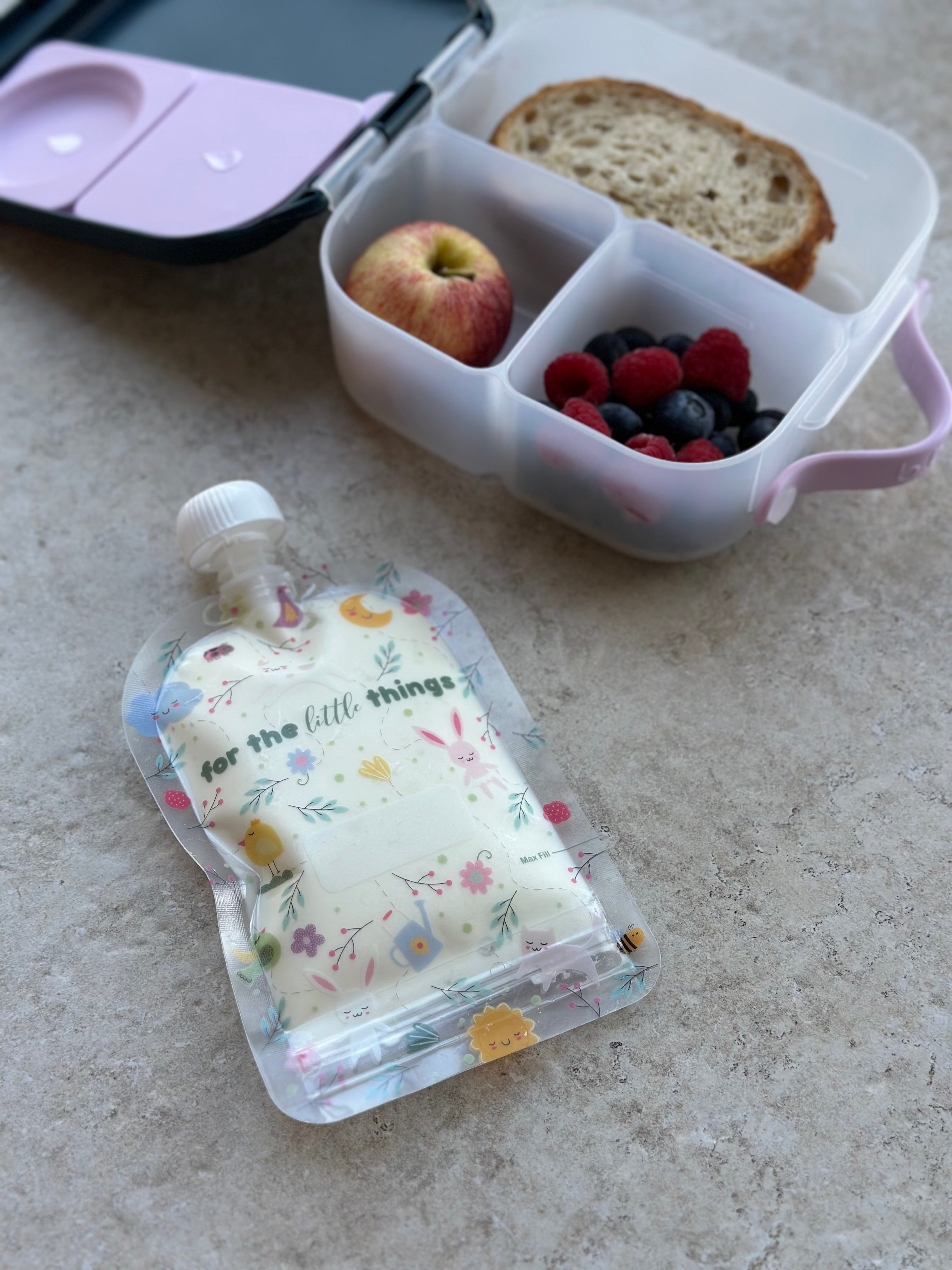 Sugar and Spice and all things nice reusable food pouch