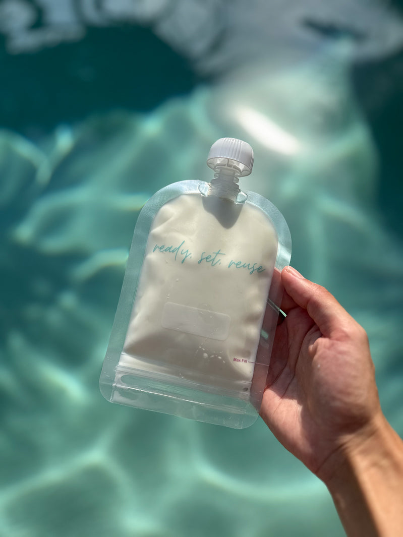 Clear reusable food pouch