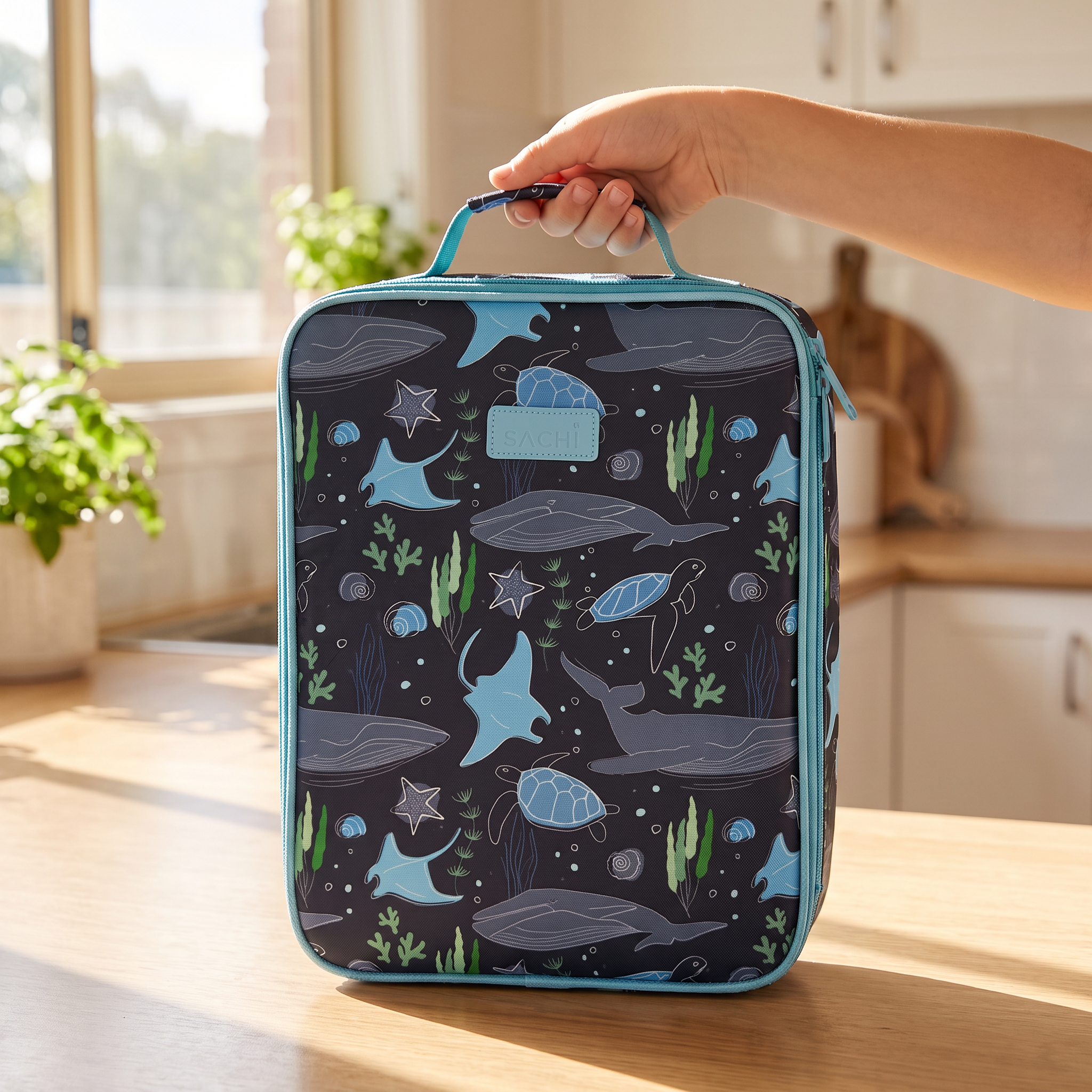 Sachi Kids Insulated Junior XL Lunch Bag - Ocean Friends