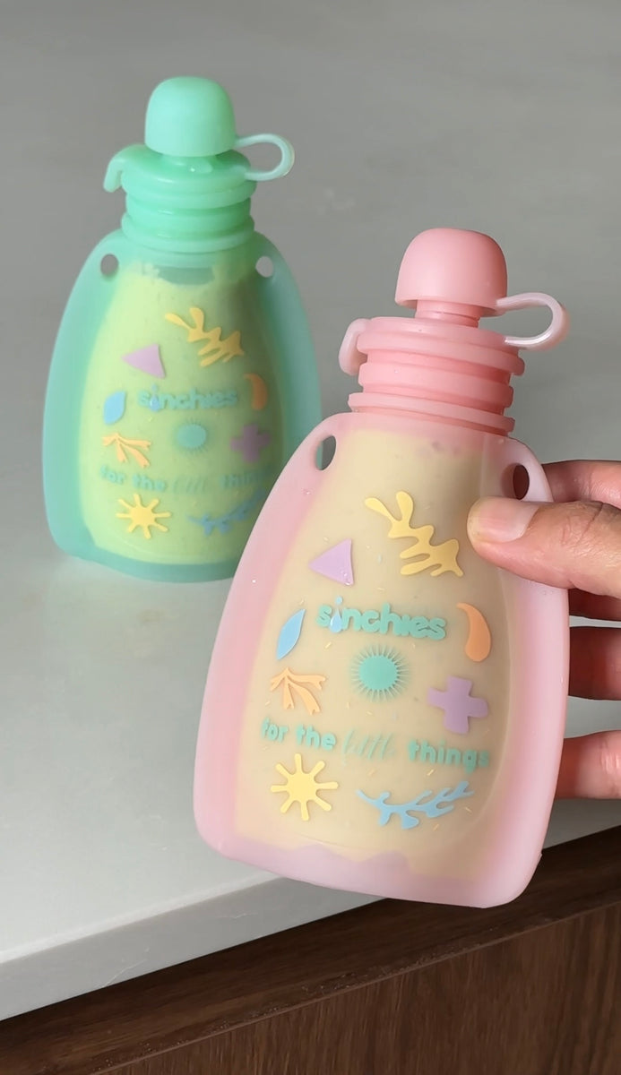 Silicone squeezy pouch