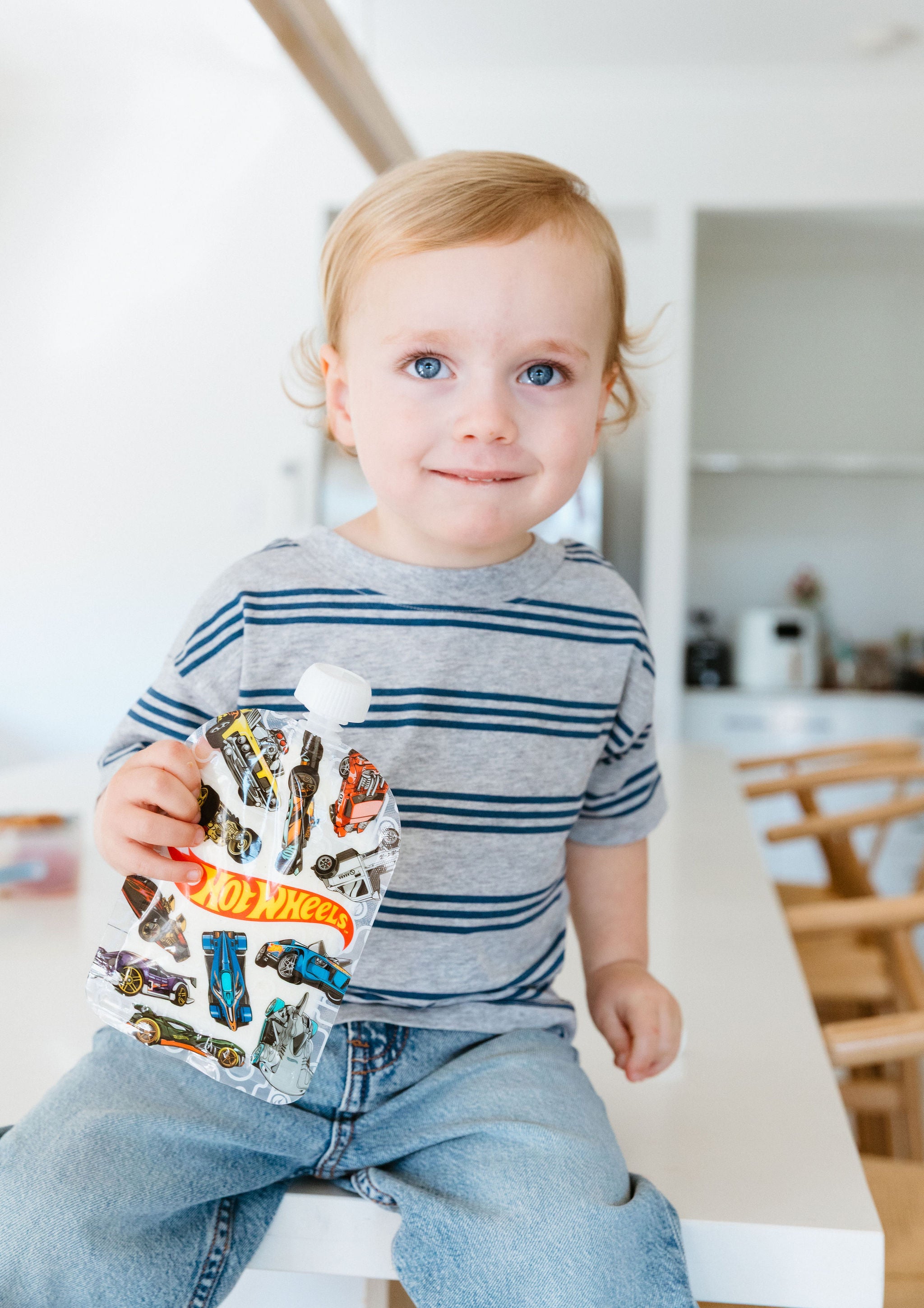 Hot Wheels cars pit stop Sinchies reusable yoghurt pouch