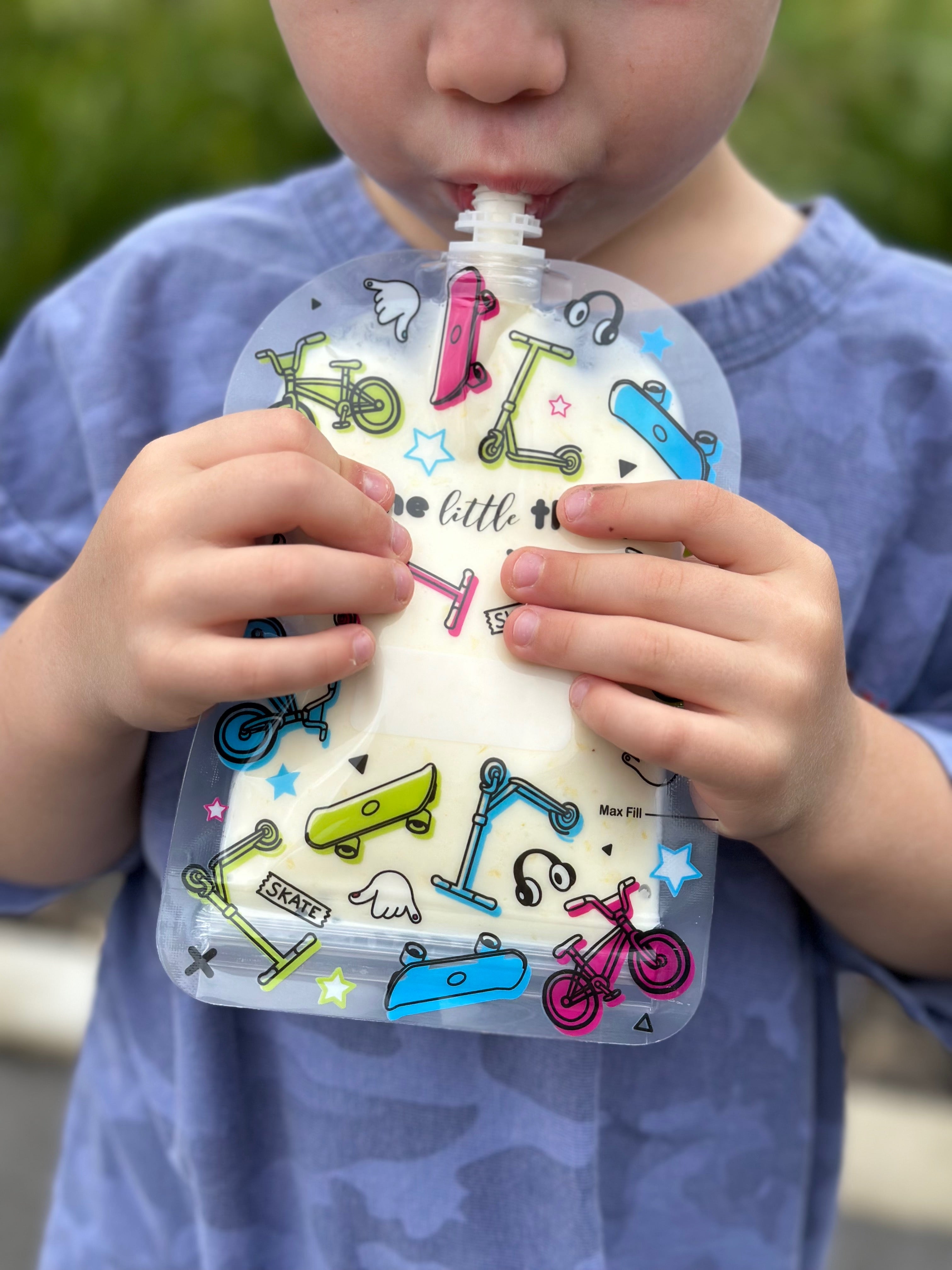Sinchies 150ml Reusable Food Pouches - Skate Squad