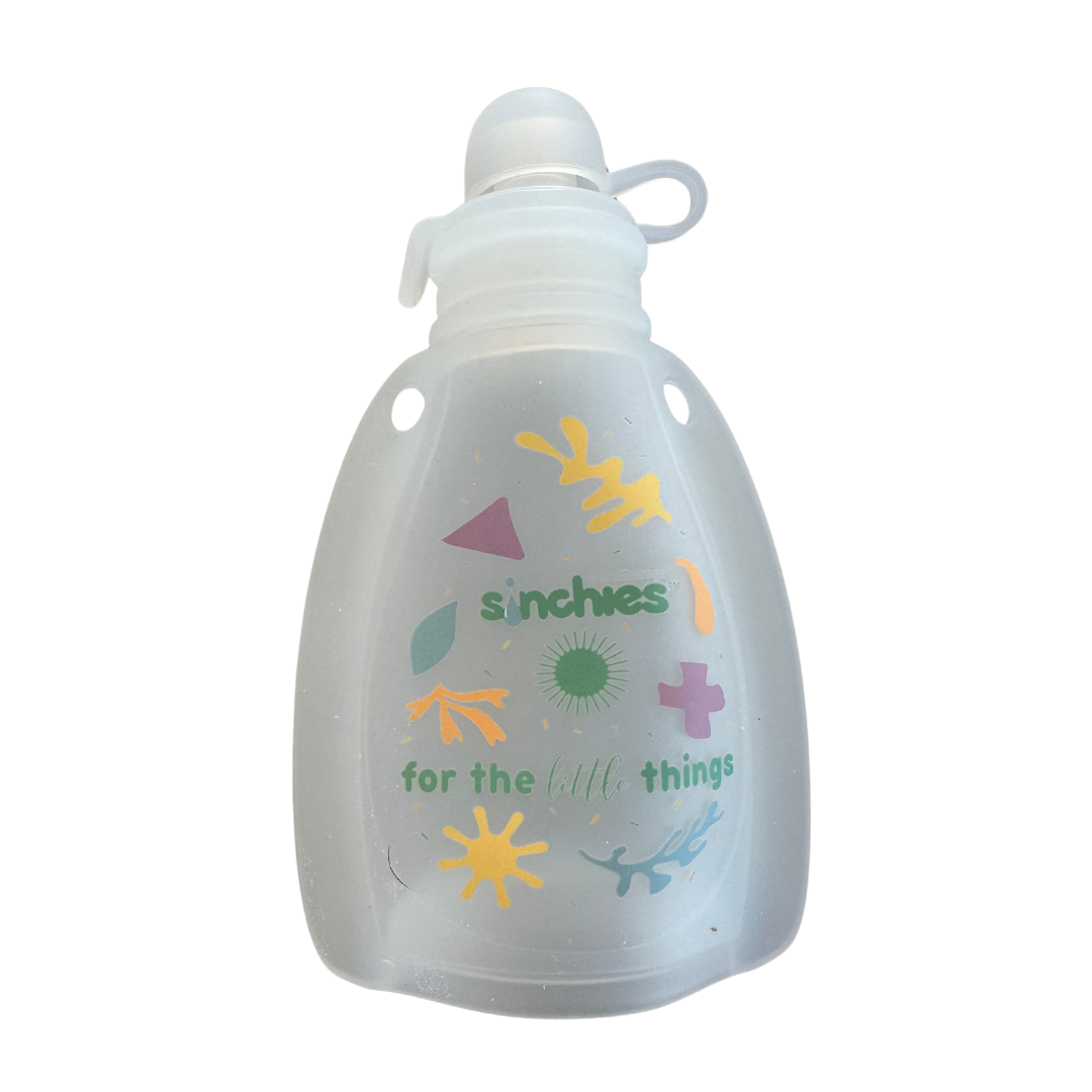 Sinchies Silicone Squeezy Pouch - White Pastel Pop