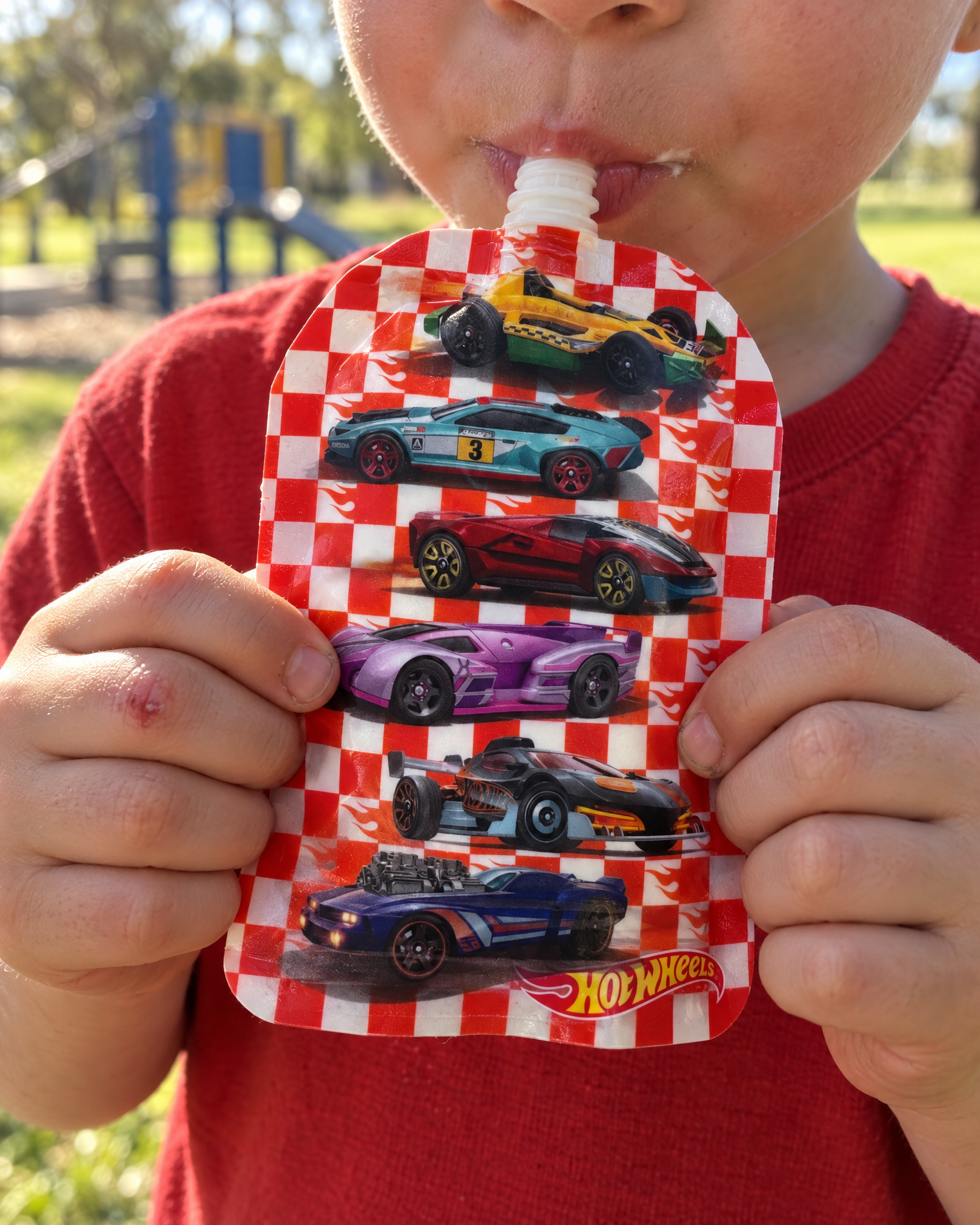 Sinchies 150ml Reusable Food Pouches - Hot Wheels™ - Rapid Racer (orange)