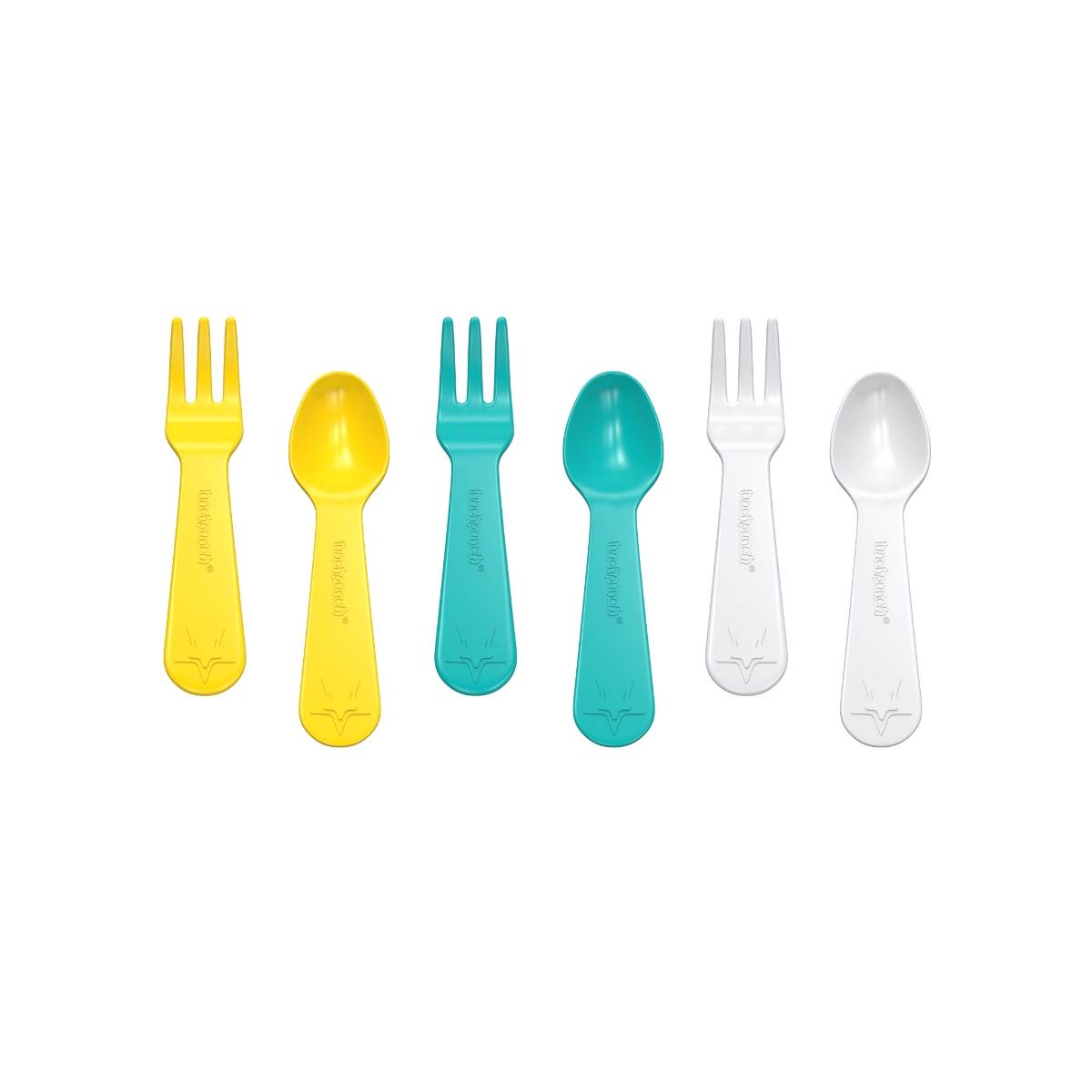 lunch punch fork and spoon set yellow 