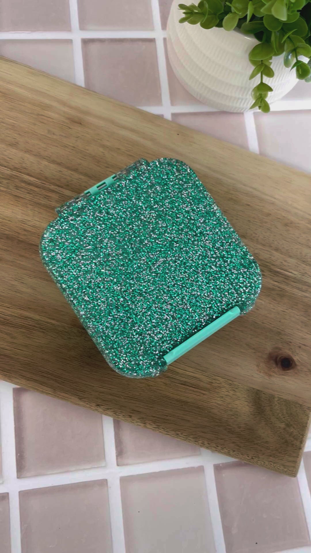 turquoise glitter bento two lunch box