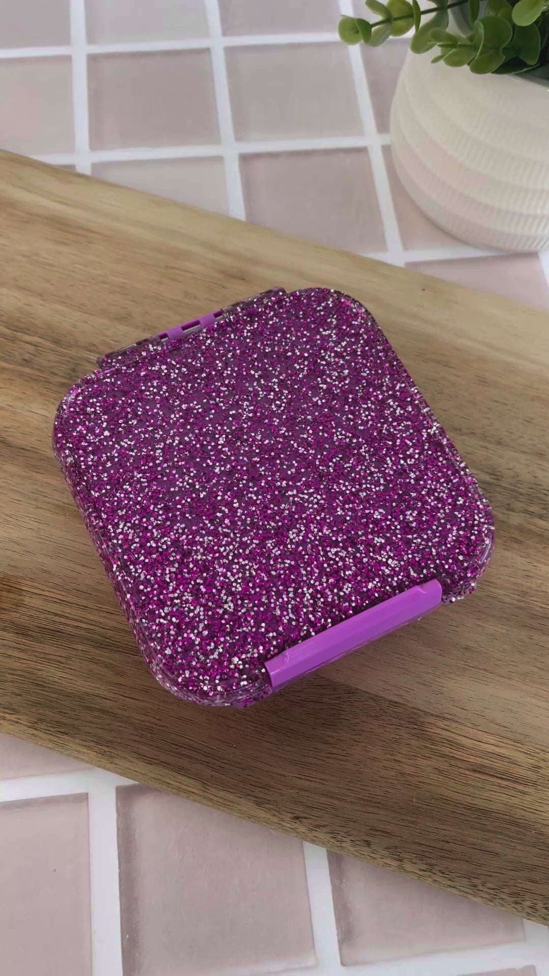 magenta glitter bento two lunch box