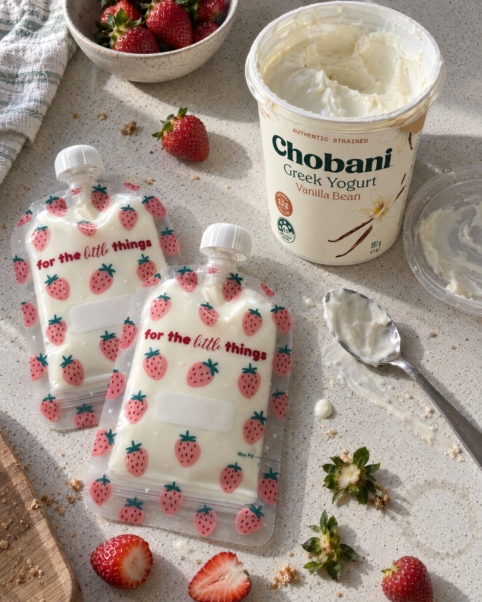 Sinchies 150ml Reusable Food Pouches - Strawberries