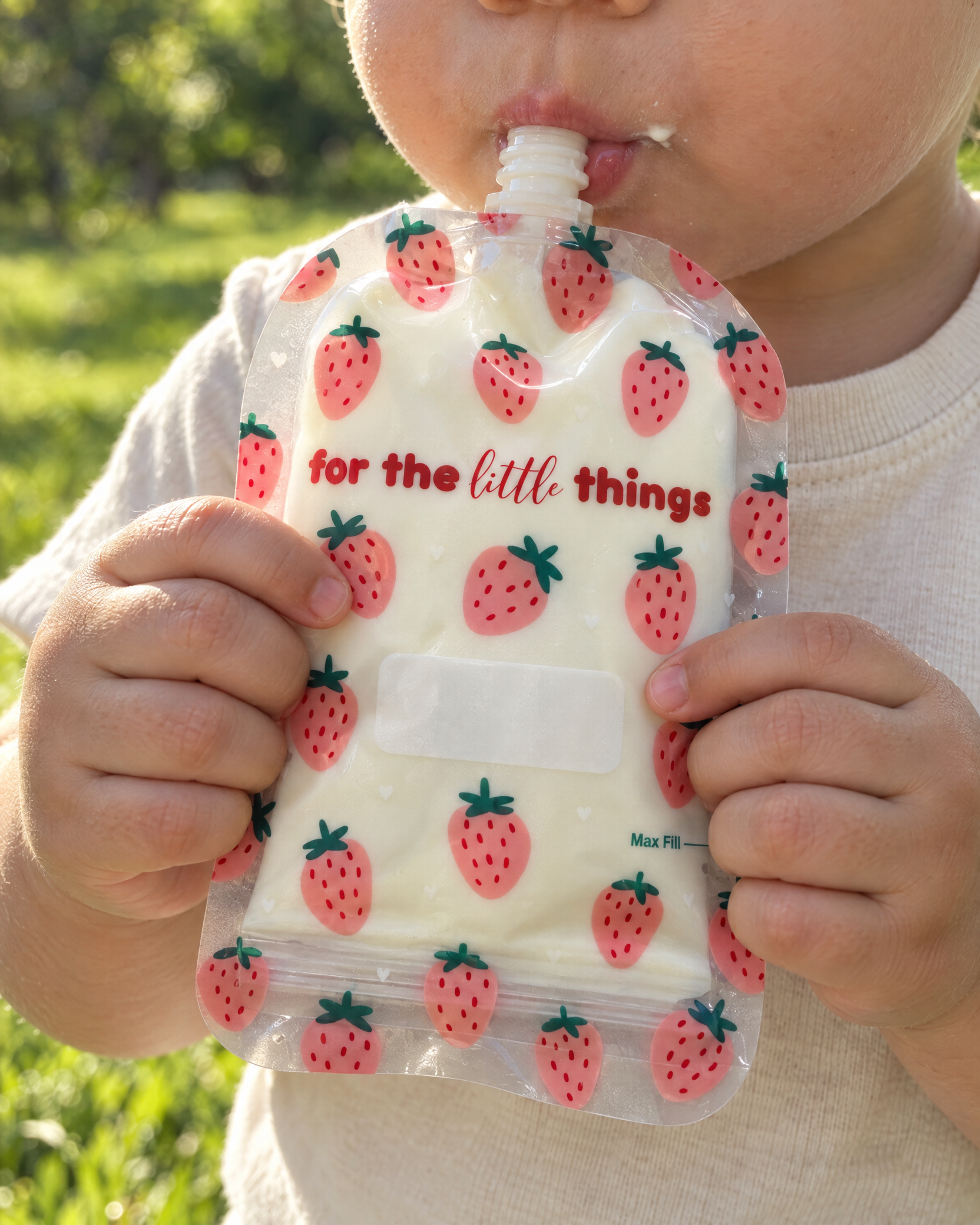 Sinchies 150ml Reusable Food Pouches - Strawberries