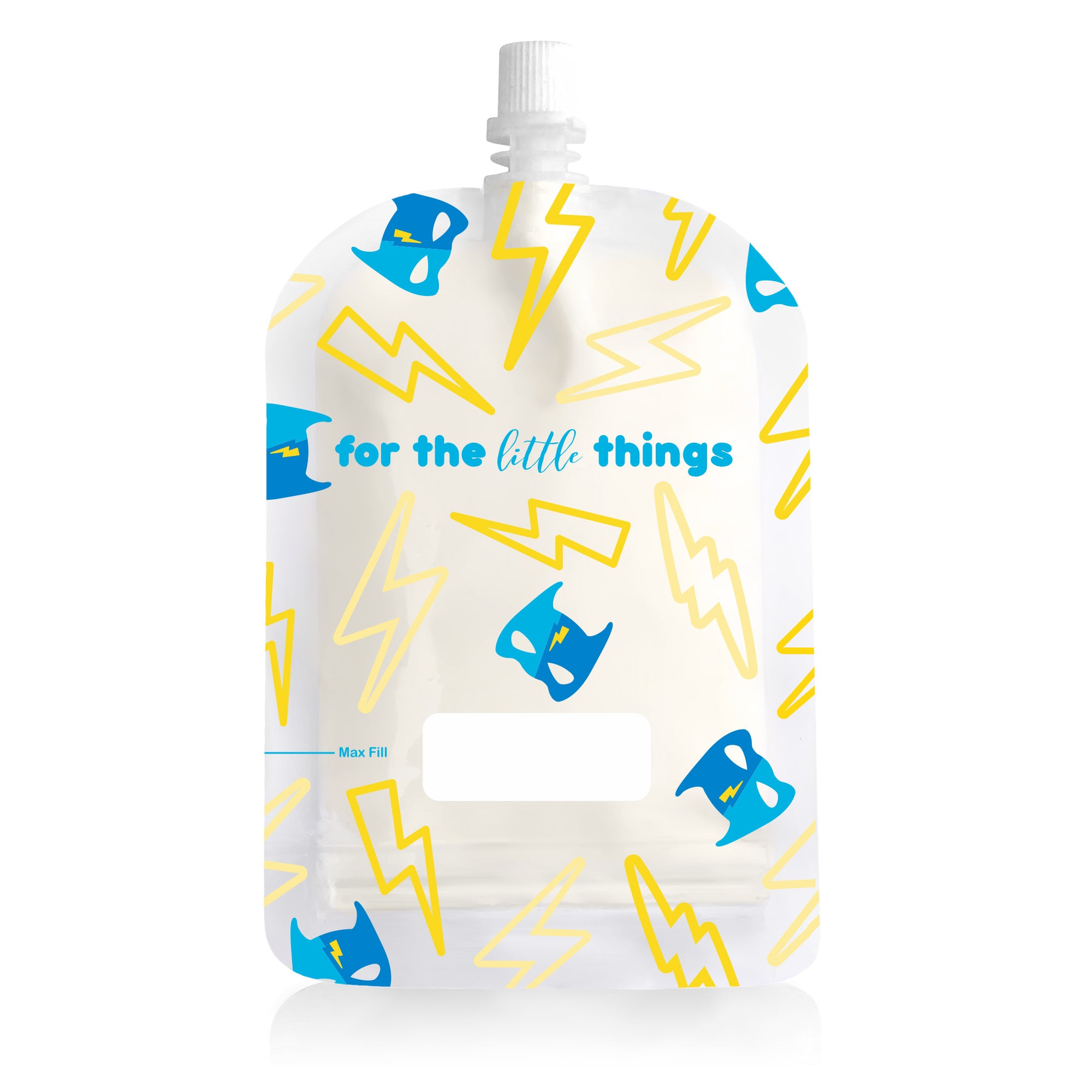 150ml Reusable Food Pouches - Lightning Heros Design