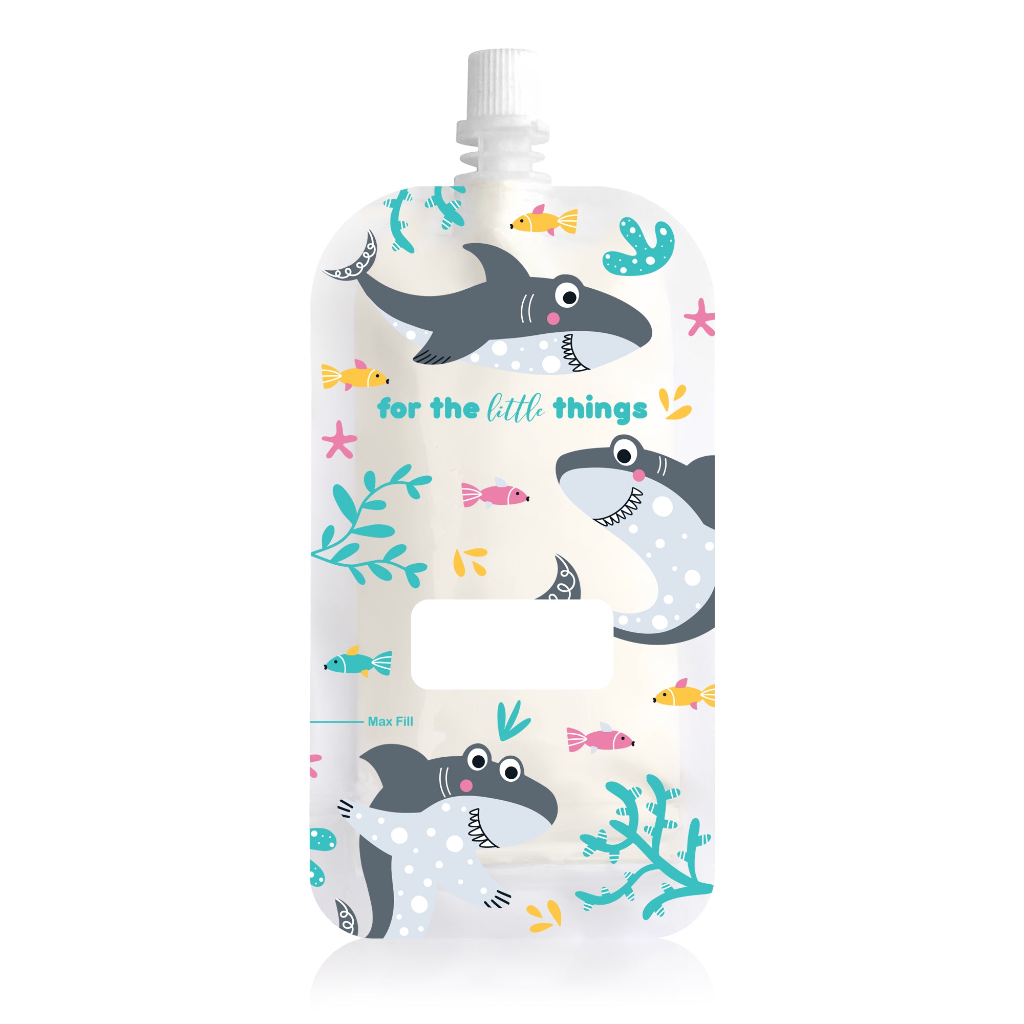 Sinchies 80ml sharks reusable pouch