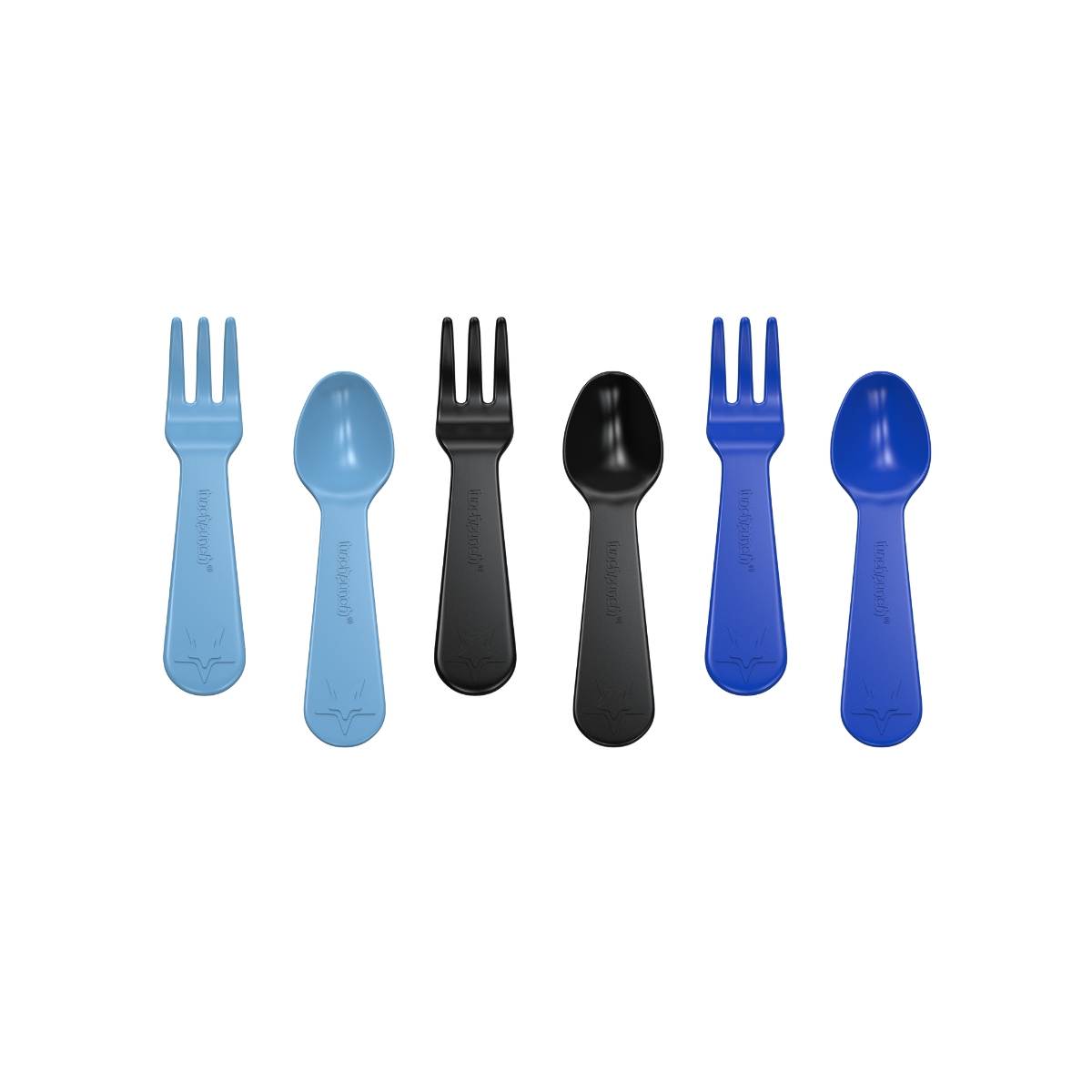 lunch punch fork and spoon set blue